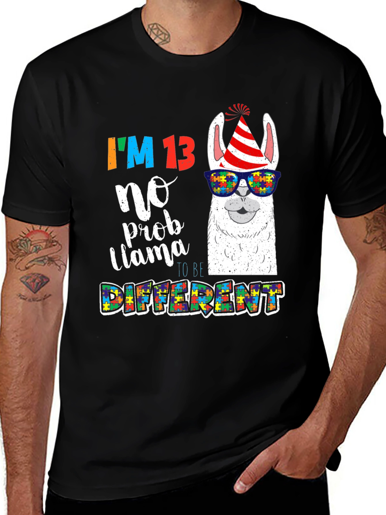 Im 13 No Prob Llama Autism Awareness T-Shirt
