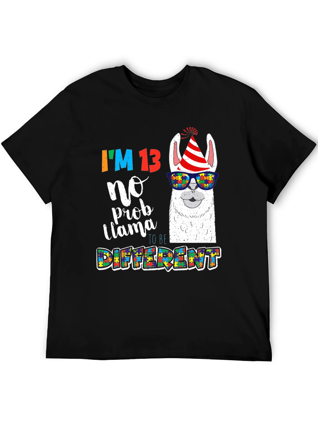 Im 13 No Prob Llama Autism Awareness T-Shirt