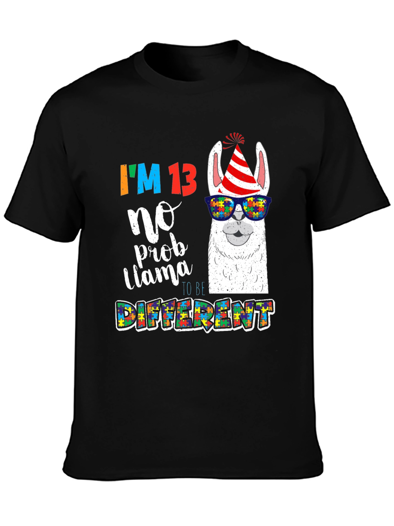 Im 13 No Prob Llama Autism Awareness T-Shirt