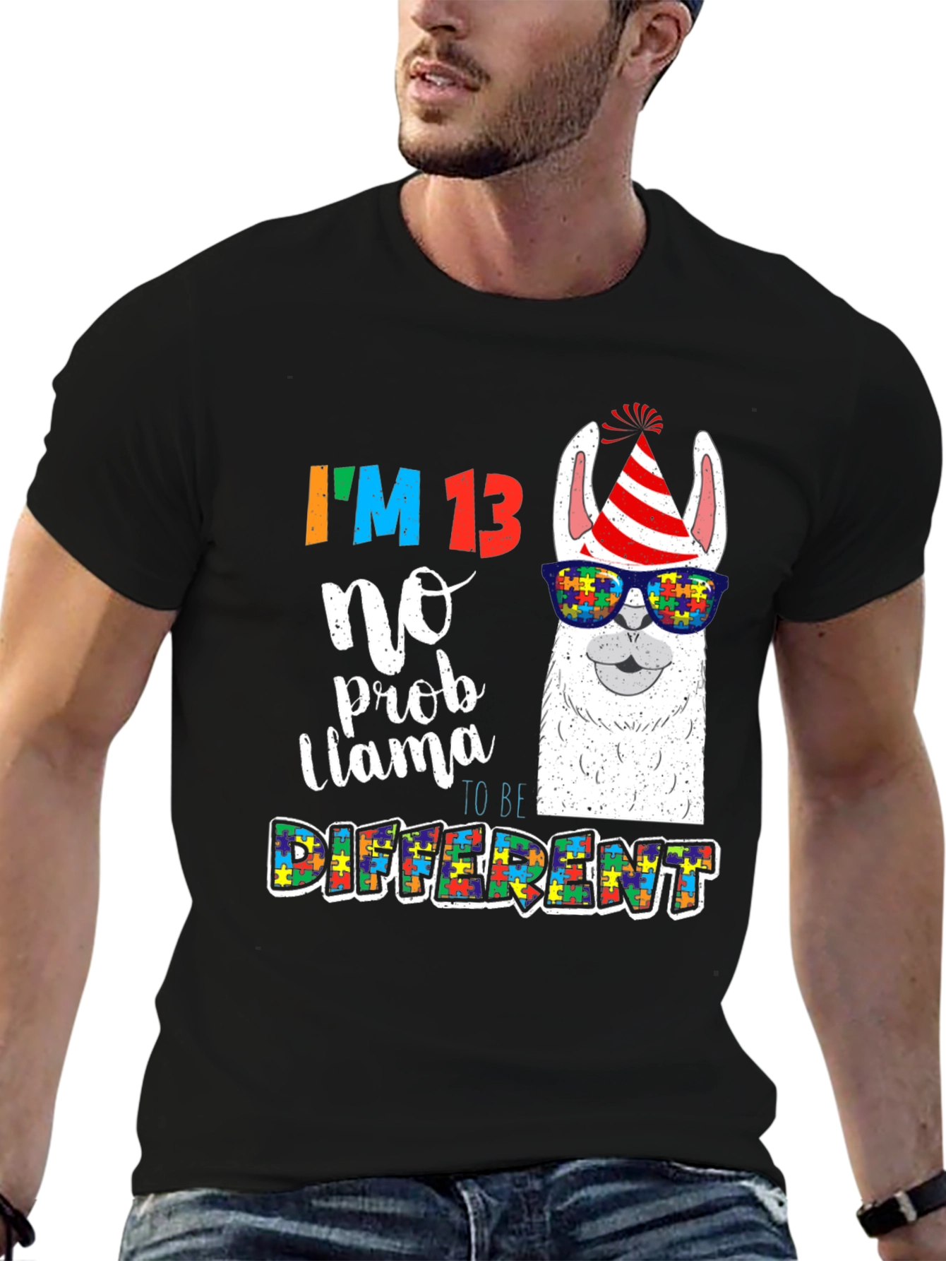 Im 13 No Prob Llama Autism Awareness T-Shirt