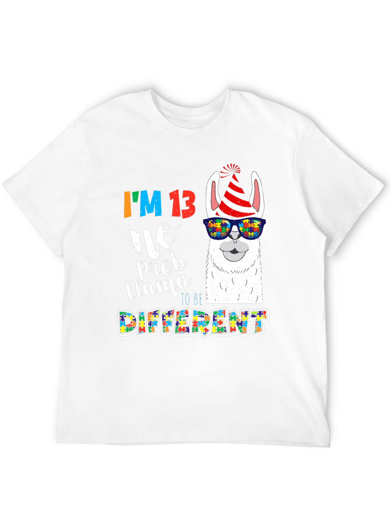 Im 13 No Prob Llama Autism Awareness T-Shirt