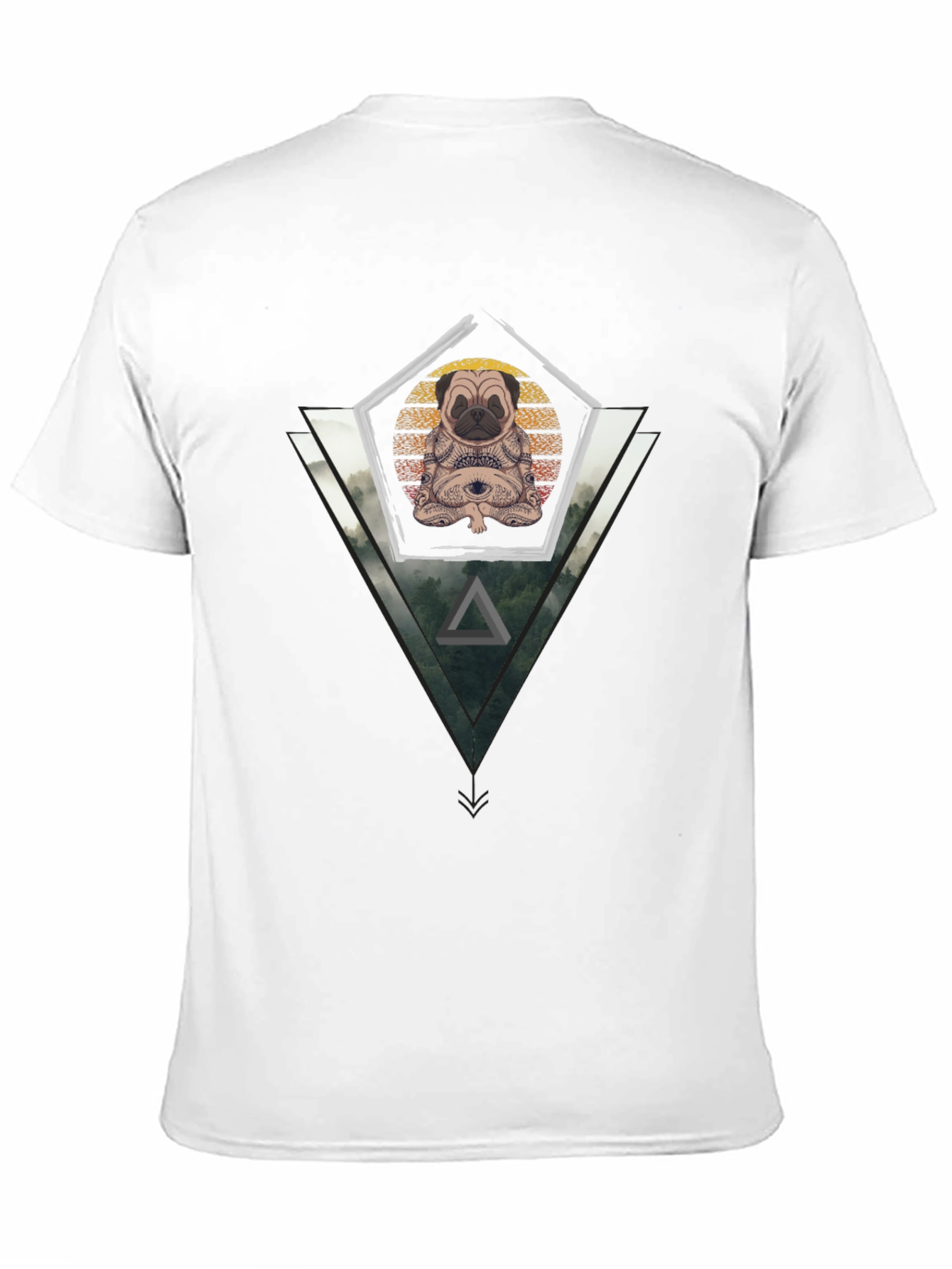 Zen Pug Graphic Tee - Meditating Dog T-Shirt