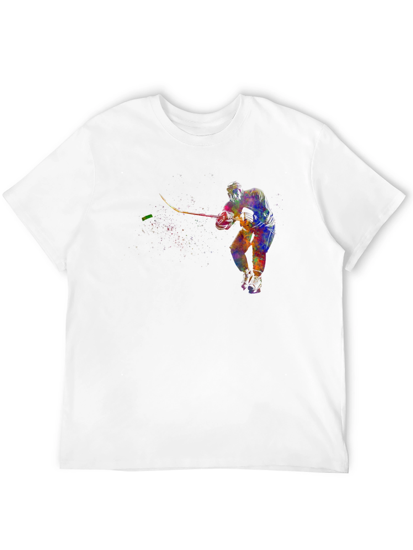 Abstract Hockey Player Graphic T-Shirt