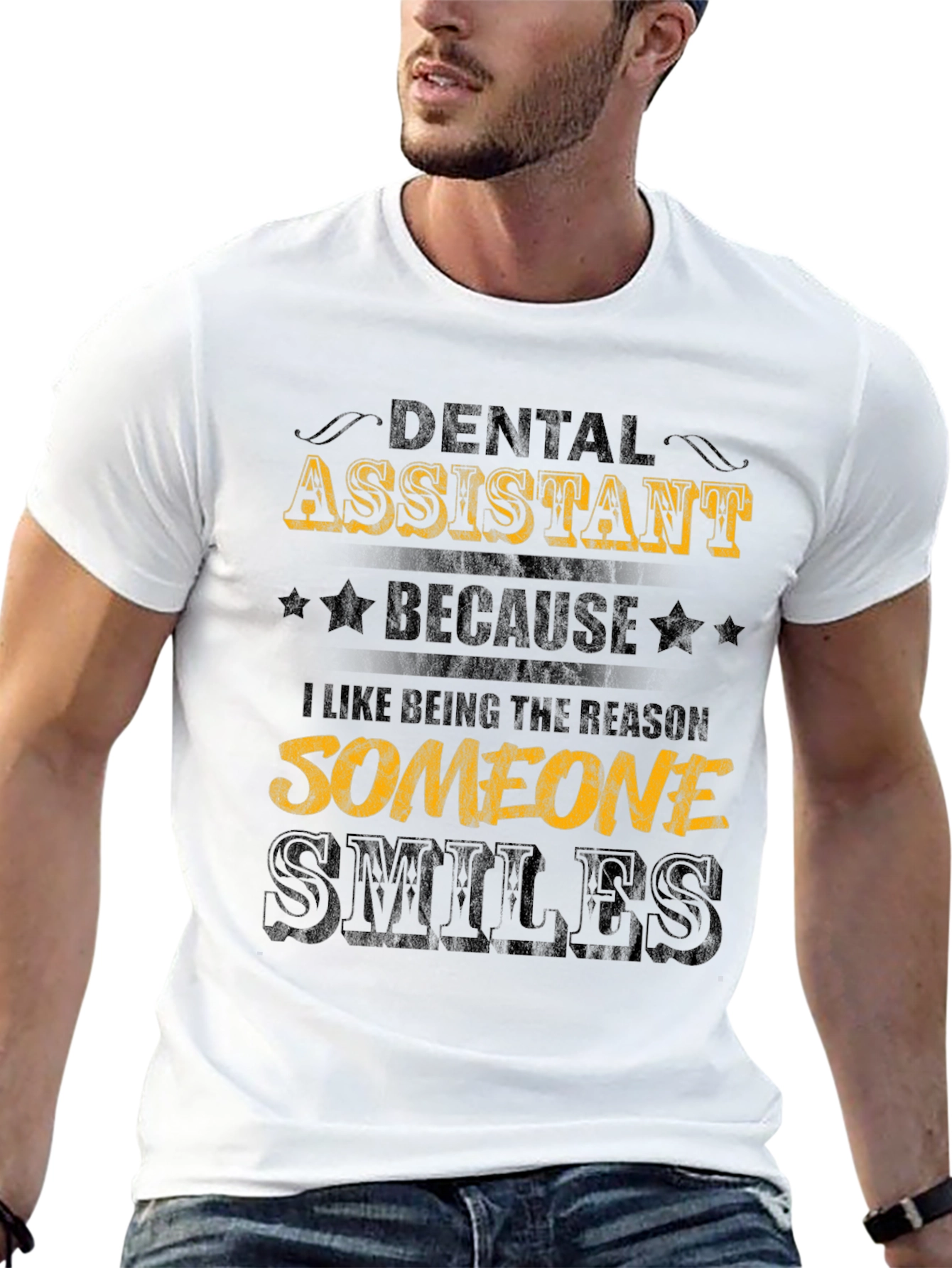 Dental Assistant Smiles Black Graphic Tee