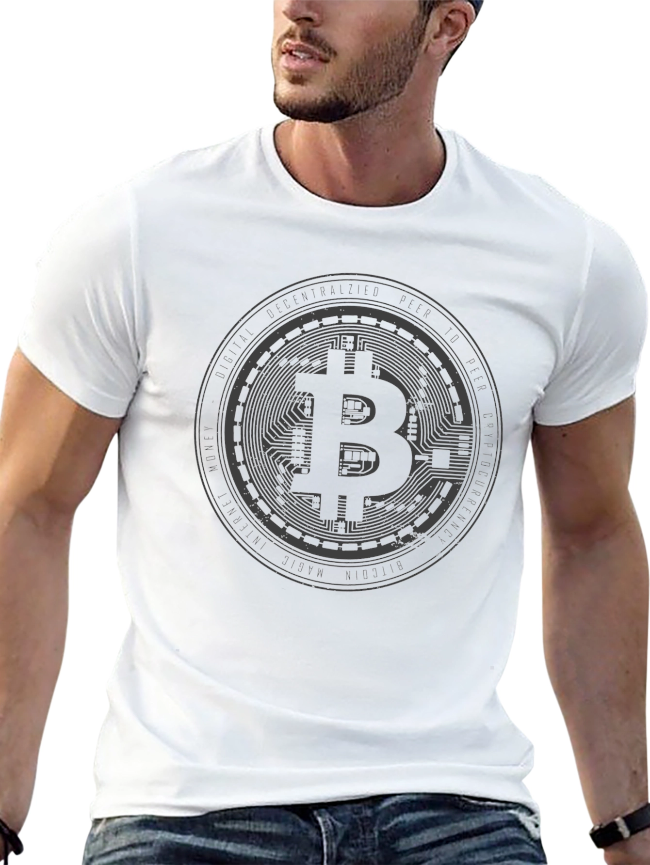 Bitcoin Circuit Graphic T-Shirt - Black