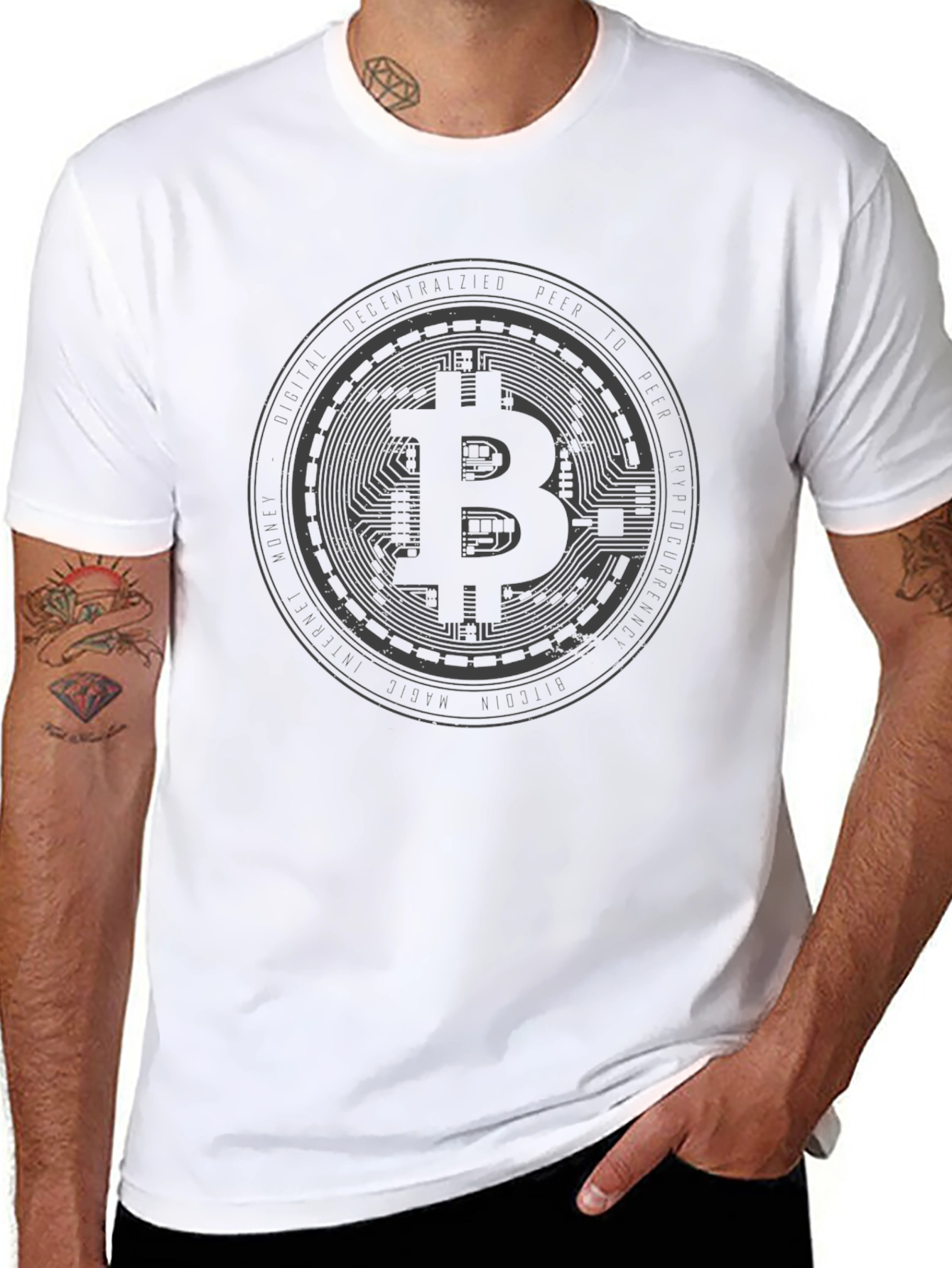 Bitcoin Circuit Graphic T-Shirt - Black