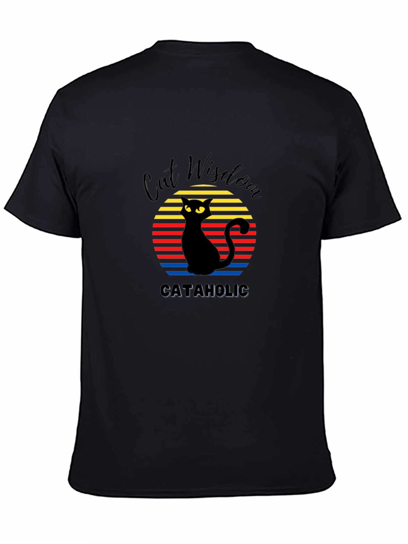 Cat Wisdom Graphic Tee - Retro Cataholic T-Shirt