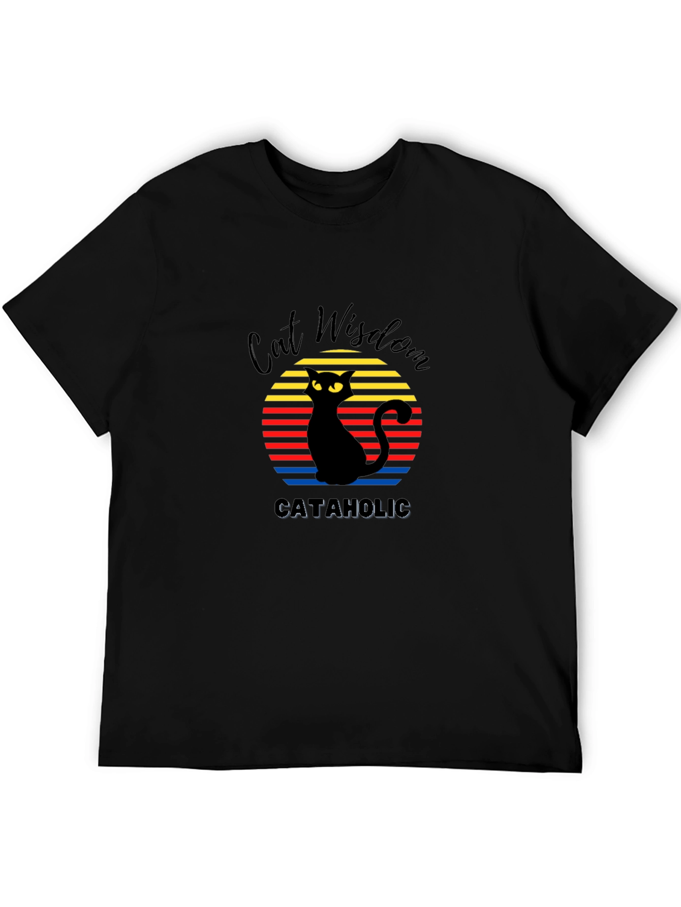 Cat Wisdom Graphic Tee - Retro Cataholic T-Shirt