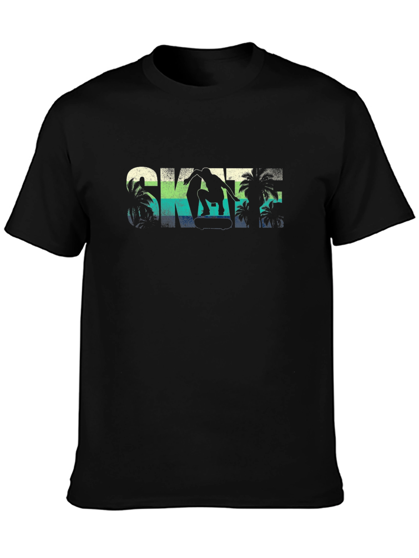 Skateboarding Tee - Retro Palm Design