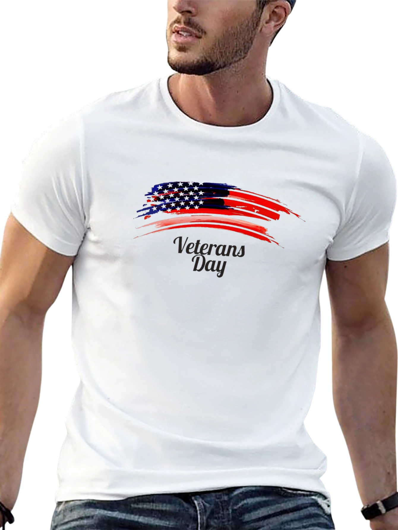 Veterans Day T-Shirt - American Flag Design