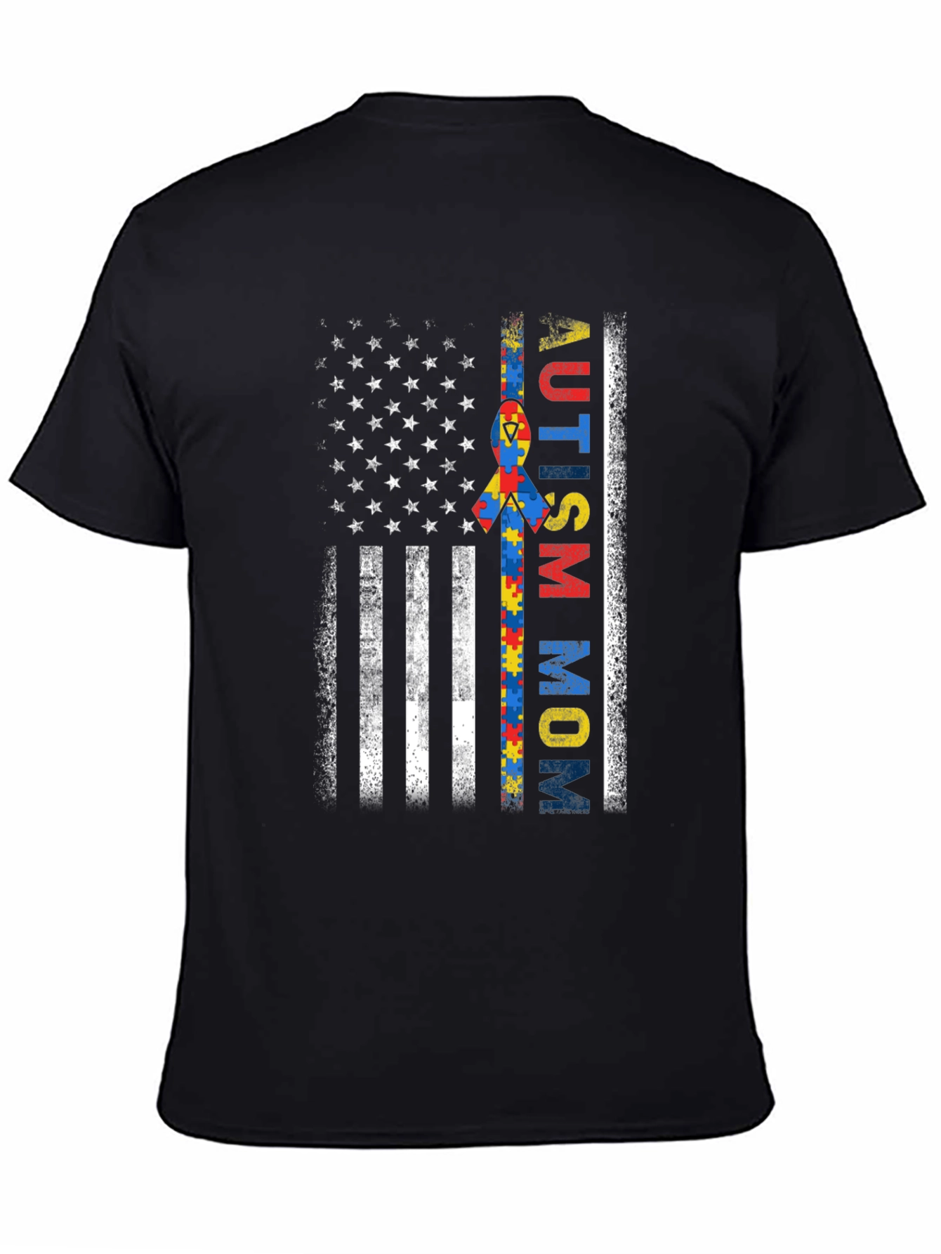 Autism Mom US Flag T-Shirt