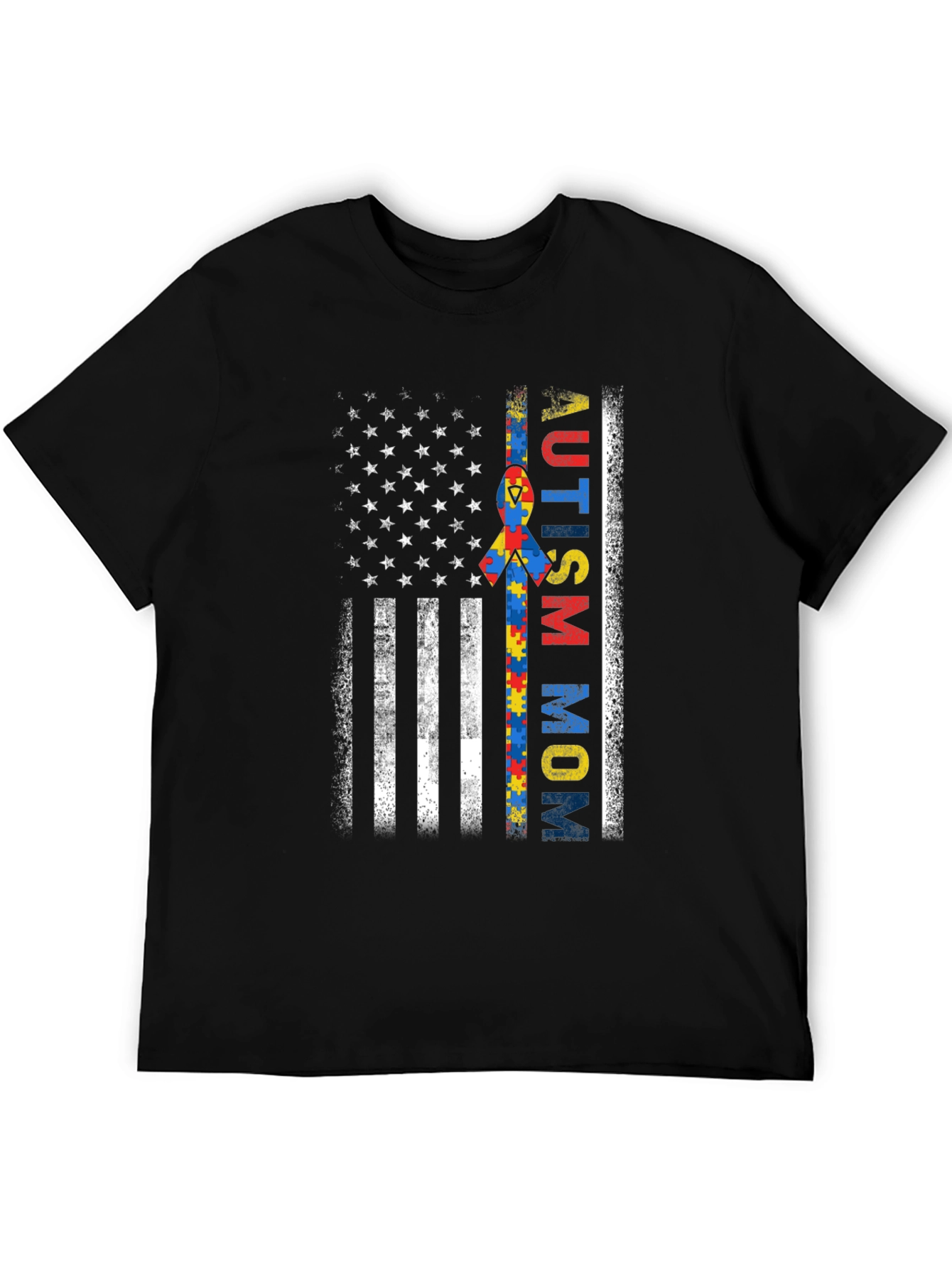 Autism Mom US Flag T-Shirt