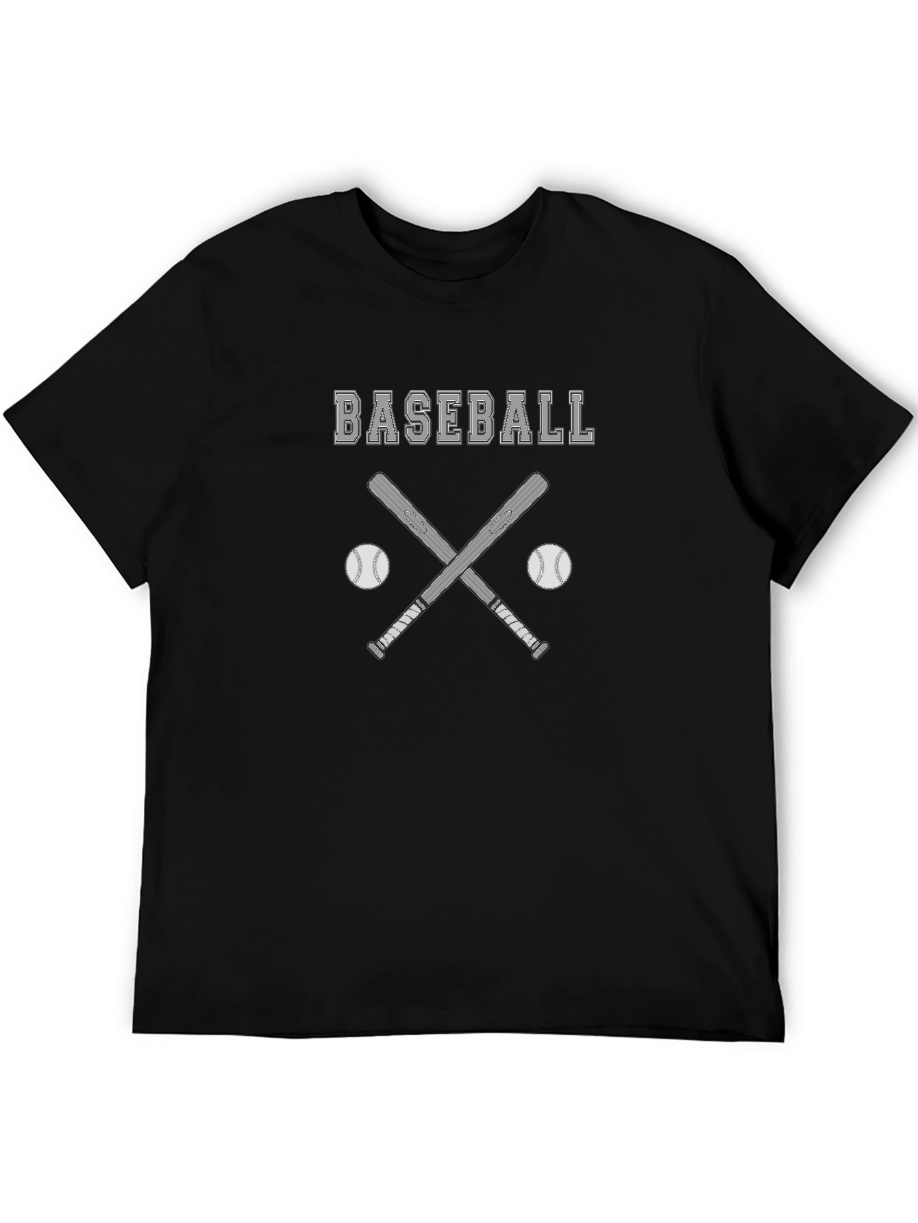 Baseball Bats Graphic Tee - Black Cotton T-Shirt