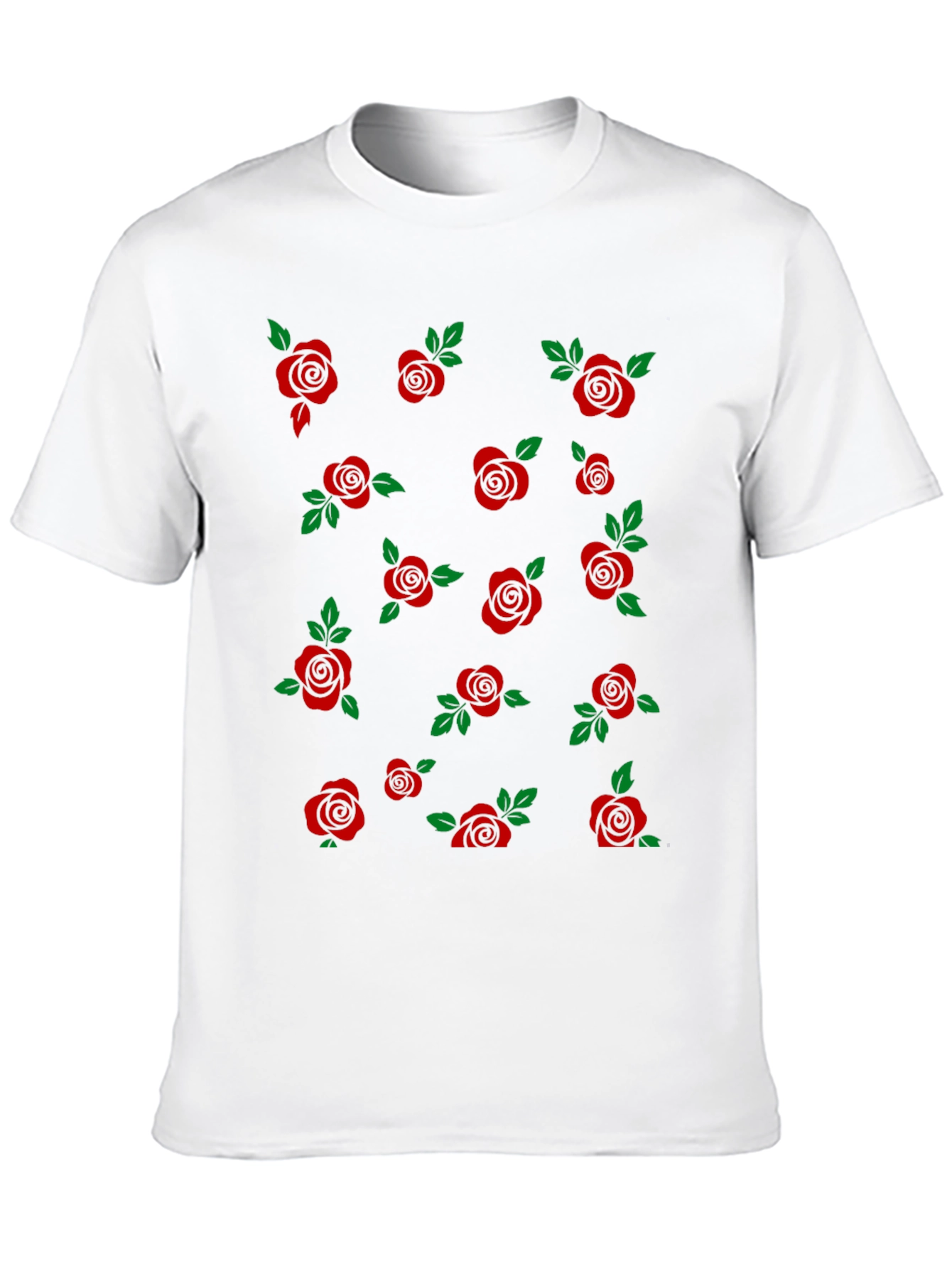 Rose Pattern T-Shirt - Stylish Floral Design