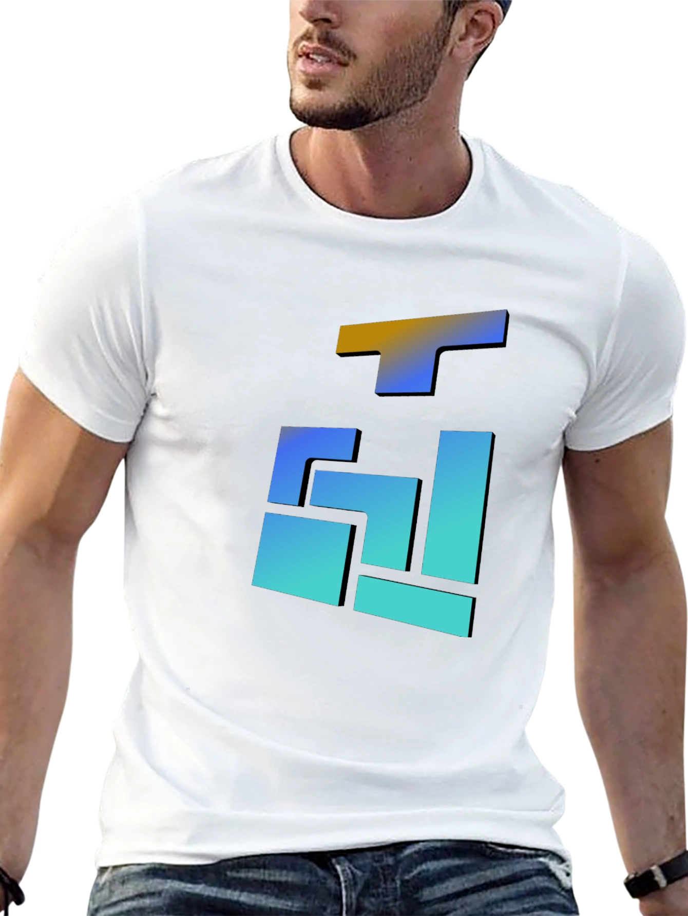 Abstract Gradient Block T-Shirt