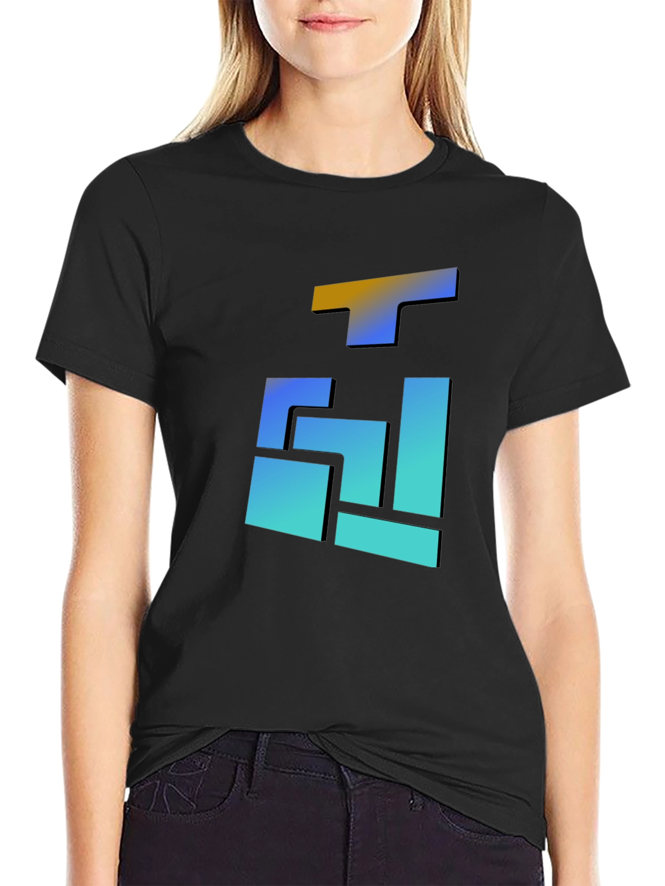 Abstract Gradient Block T-Shirt