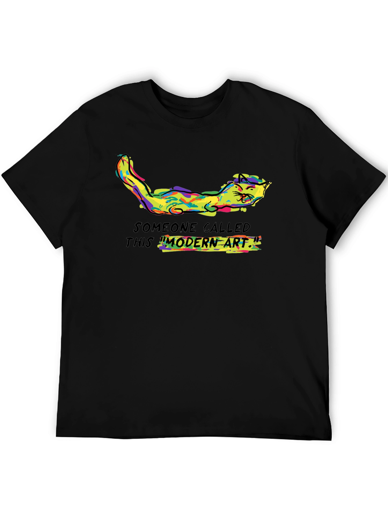 Modern Art Cat Tee - Funny Graphic T-Shirt