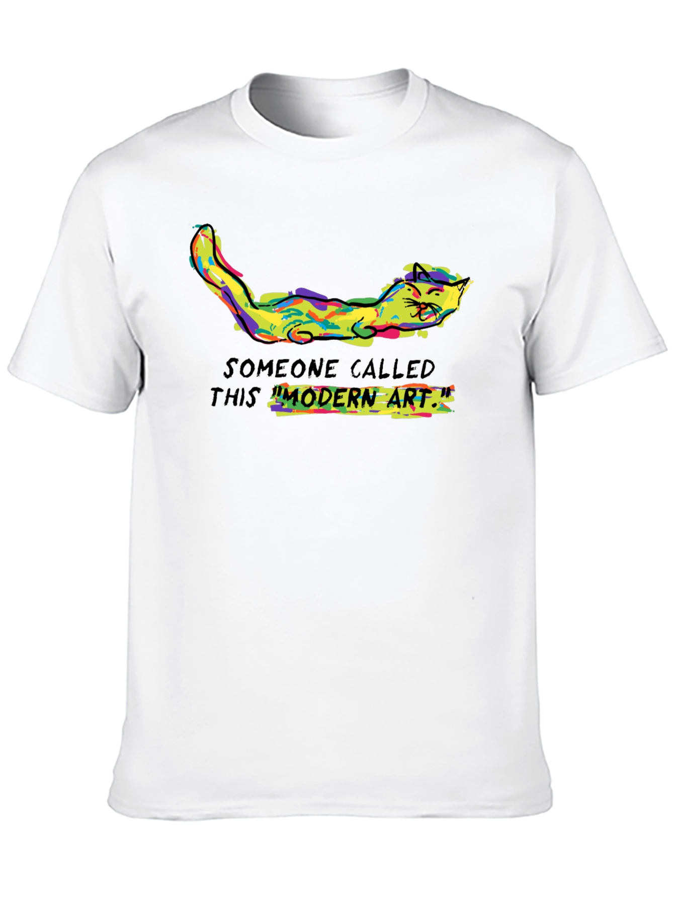 Modern Art Cat Tee - Funny Graphic T-Shirt