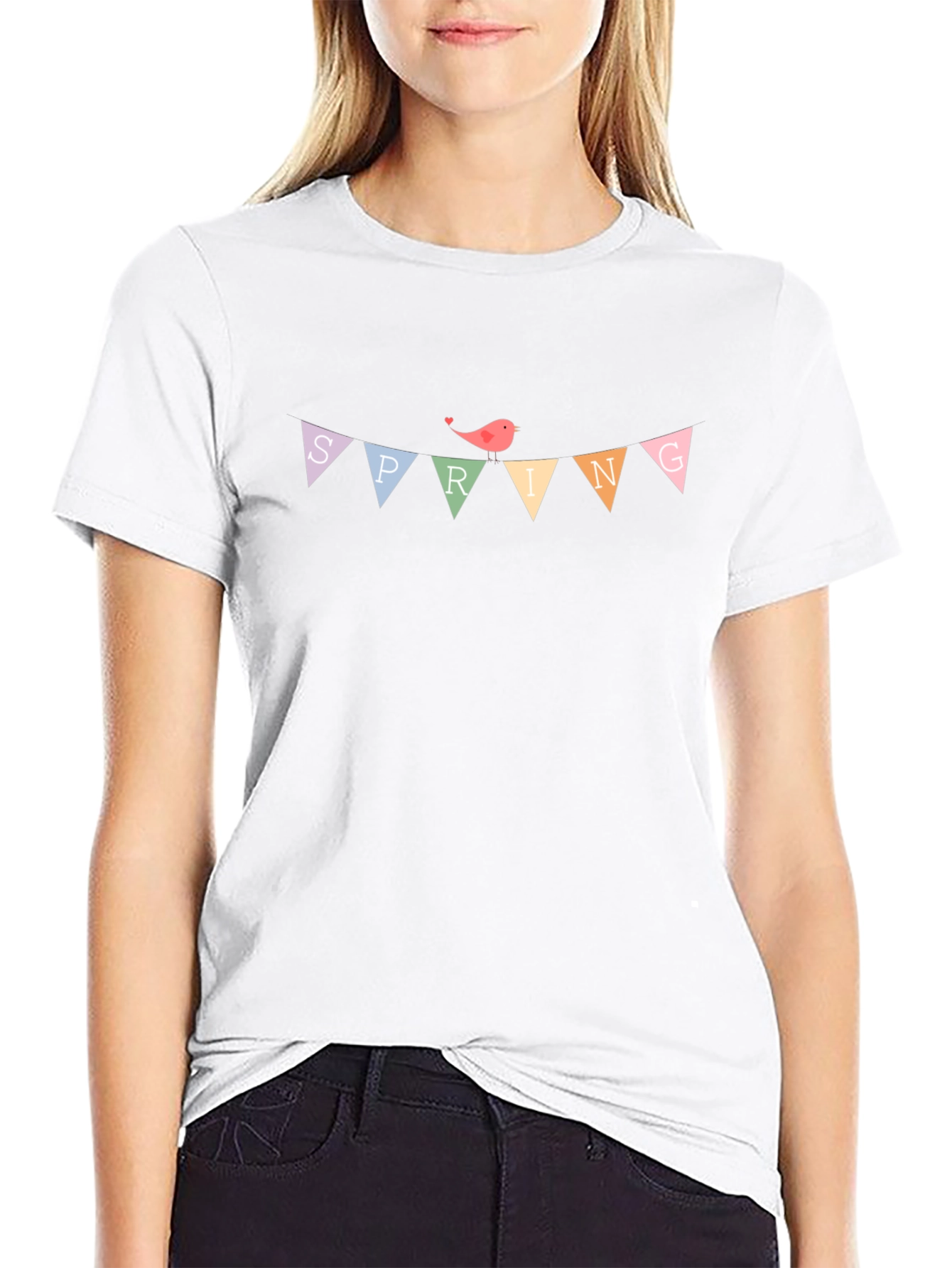 Spring Bird Banner T-Shirt - Cute Graphic Tee