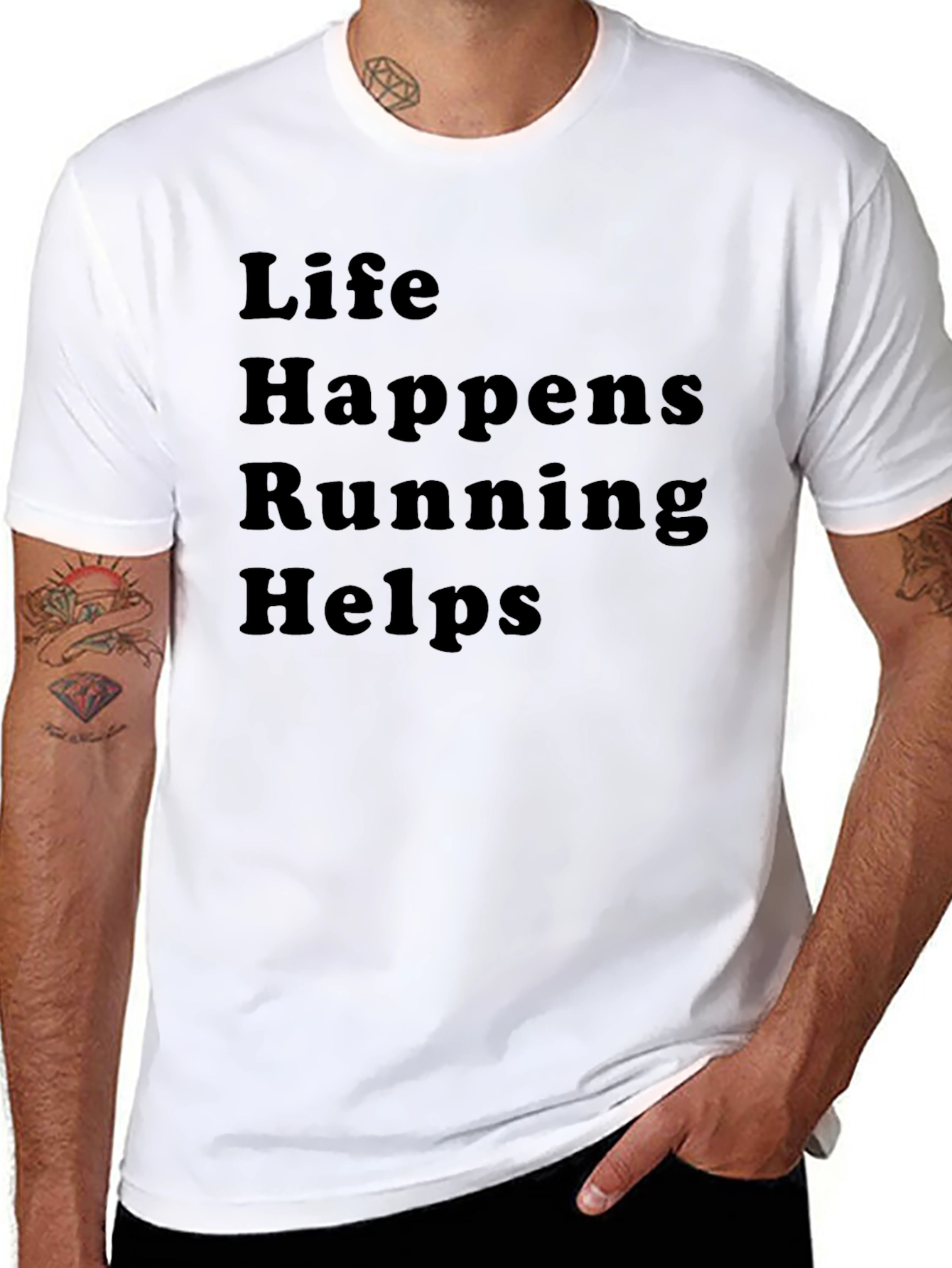 Life Happens Running Helps T-Shirt - Comfort Fit