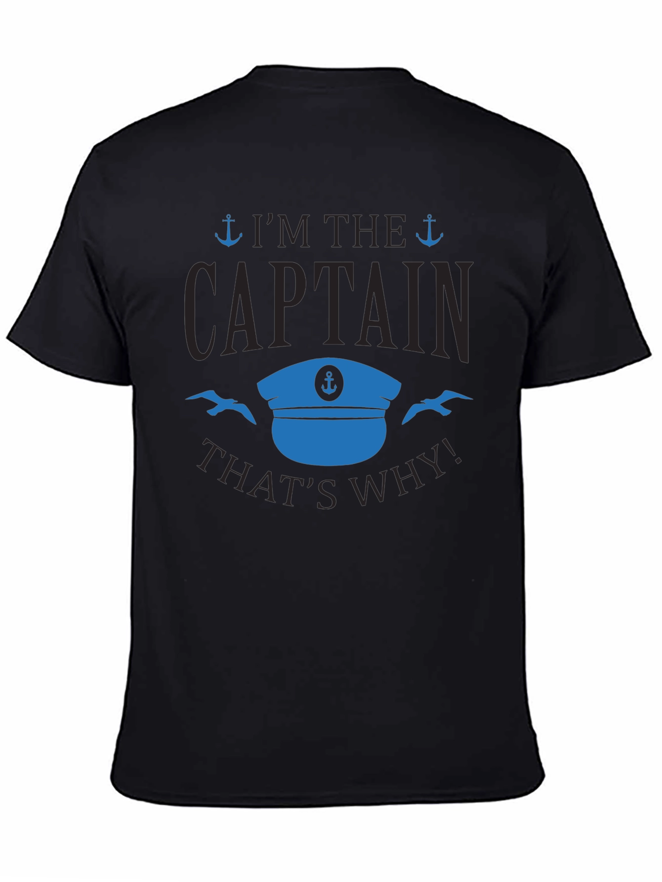 Im the Captain T-Shirt - Black Cotton Blend Tee