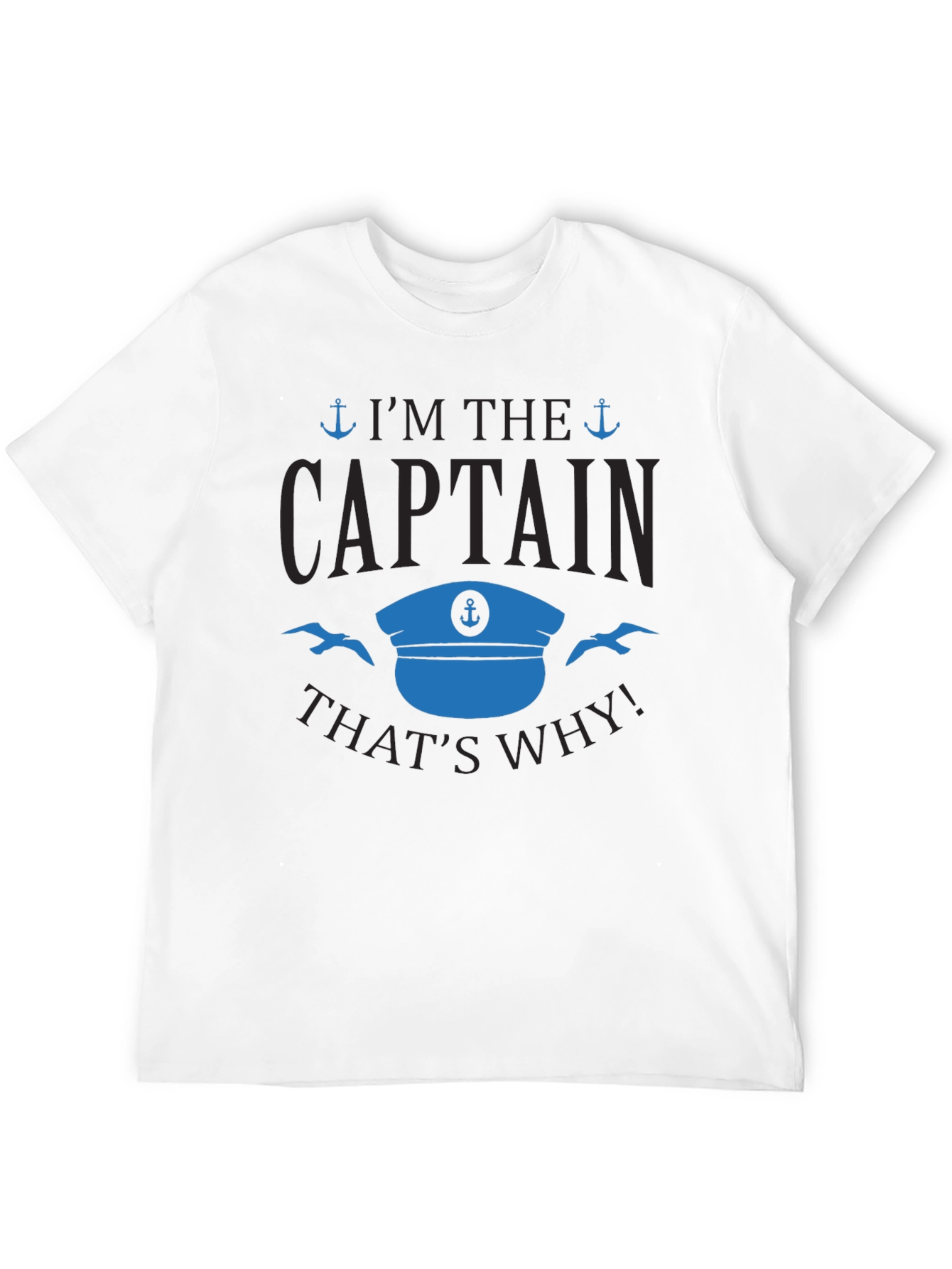 Im the Captain T-Shirt - Black Cotton Blend Tee