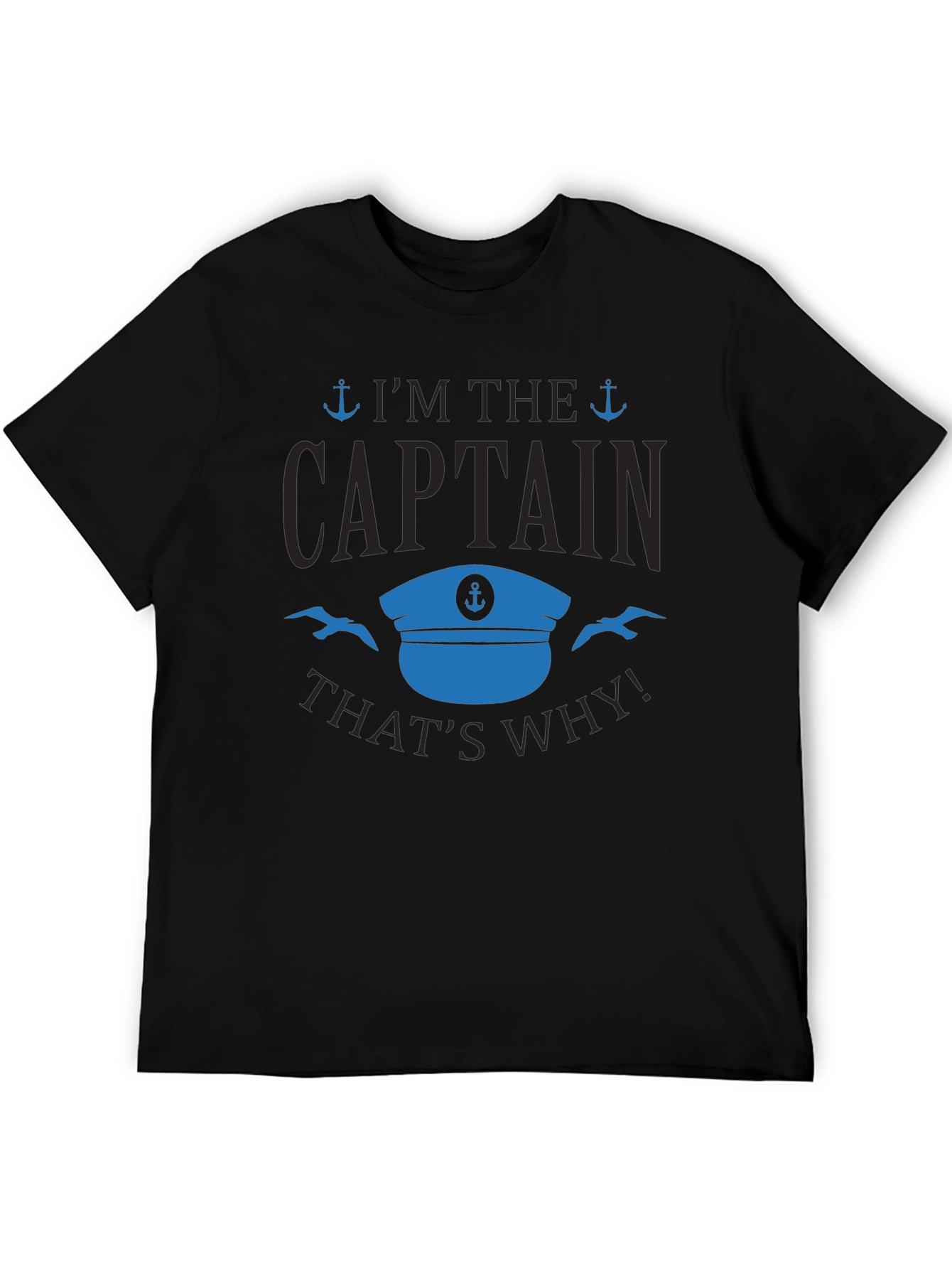 Im the Captain T-Shirt - Black Cotton Blend Tee