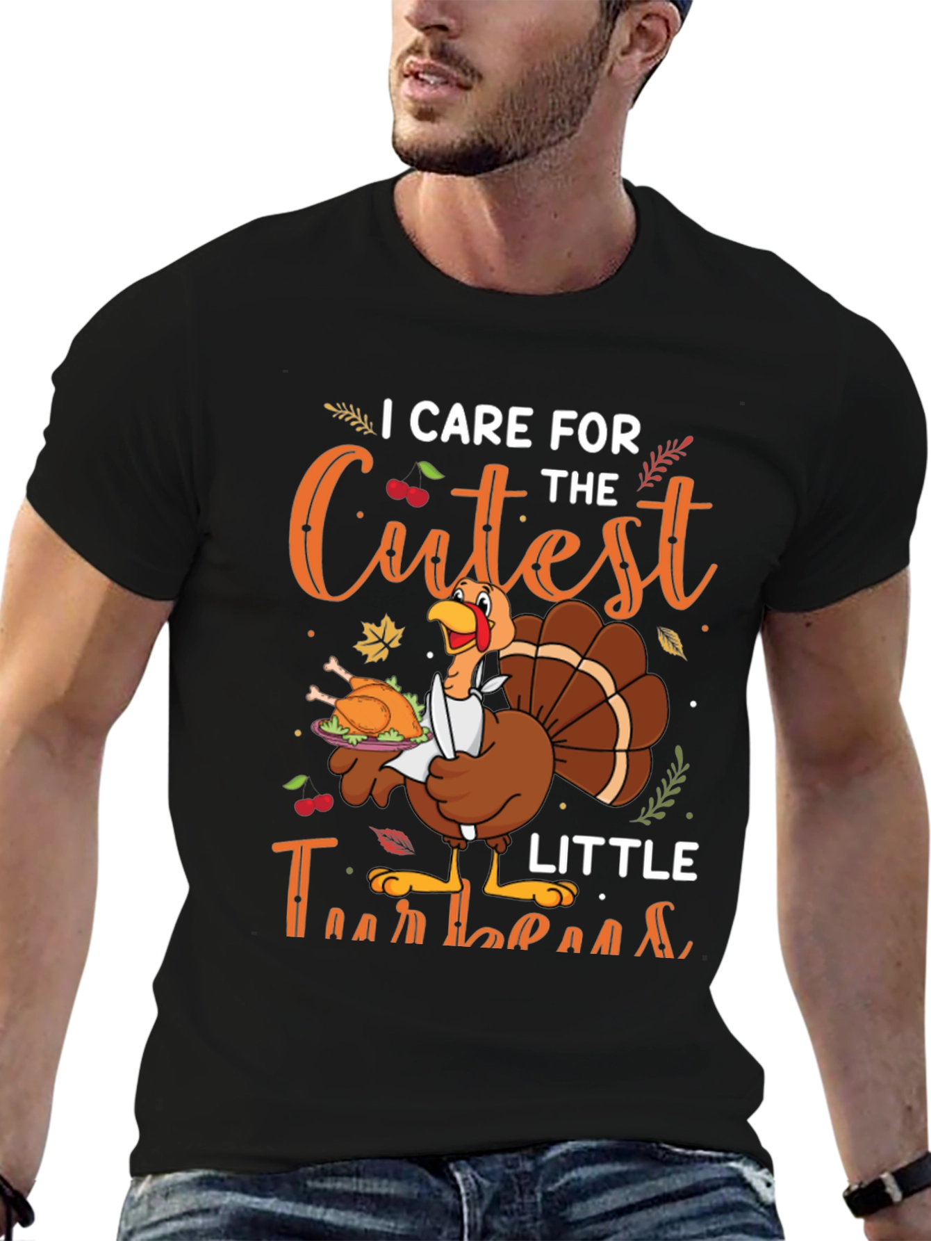 Thanksgiving Turkey Chef Graphic T-Shirt