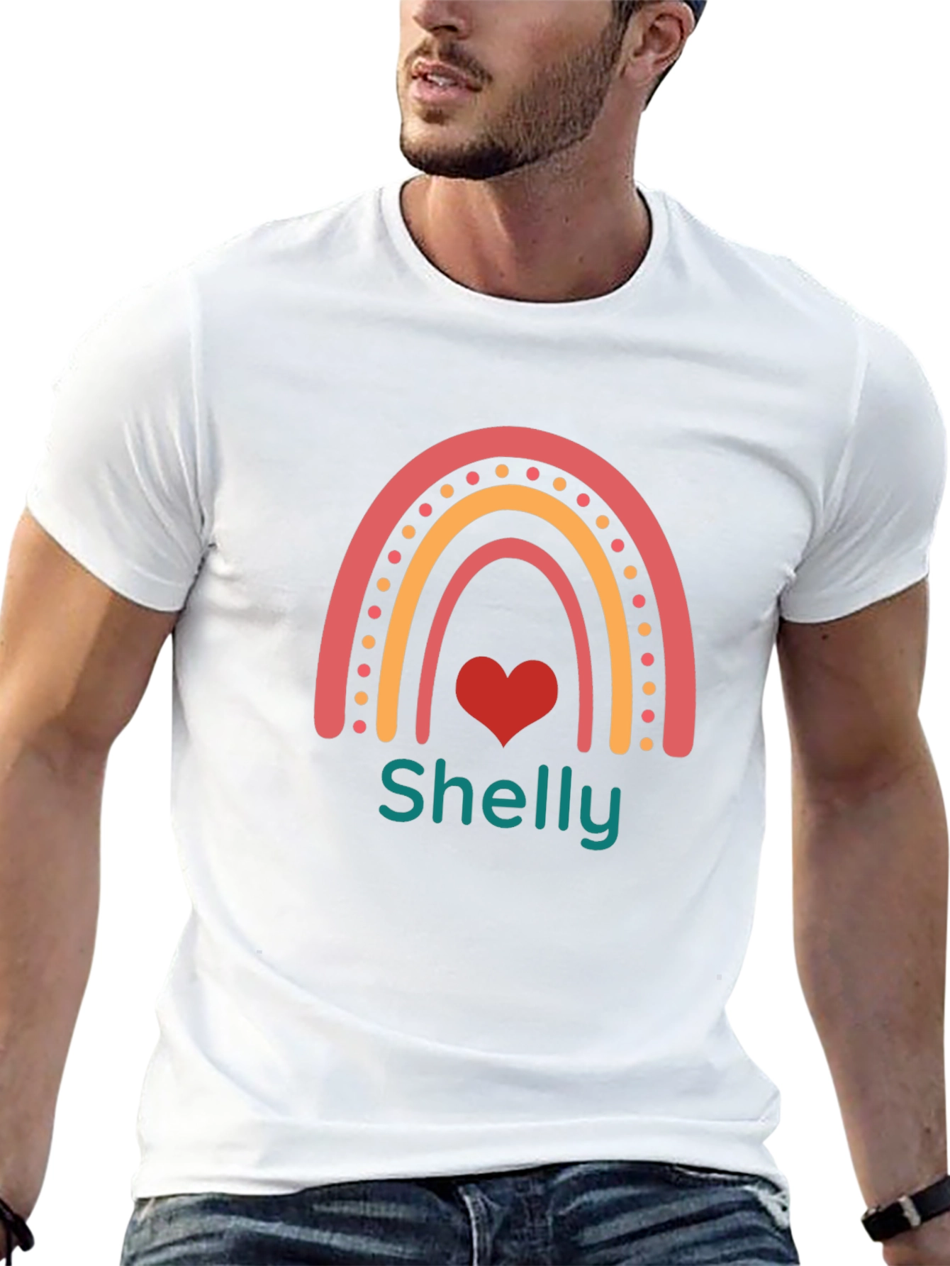 Shelly Rainbow Heart Personalized T-Shirt