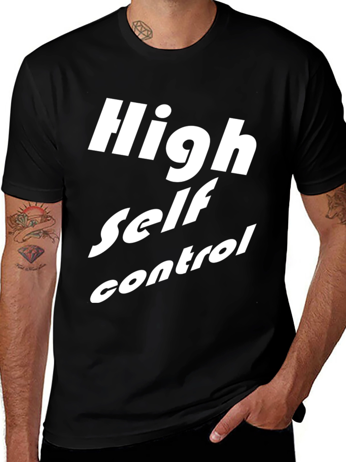 High Self Control T-Shirt - Black Graphic Tee