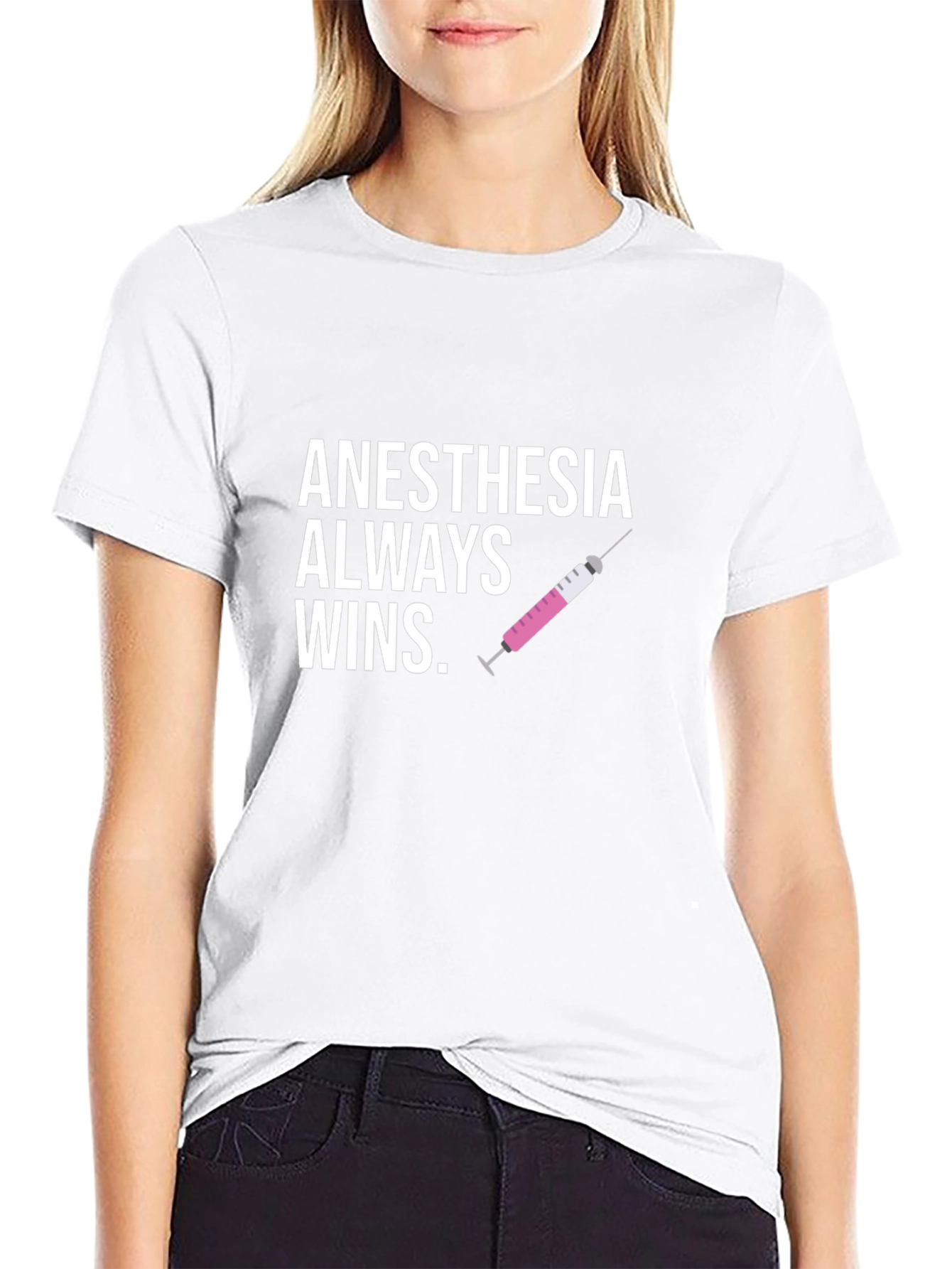 Anesthesia Always Wins Black T-Shirt