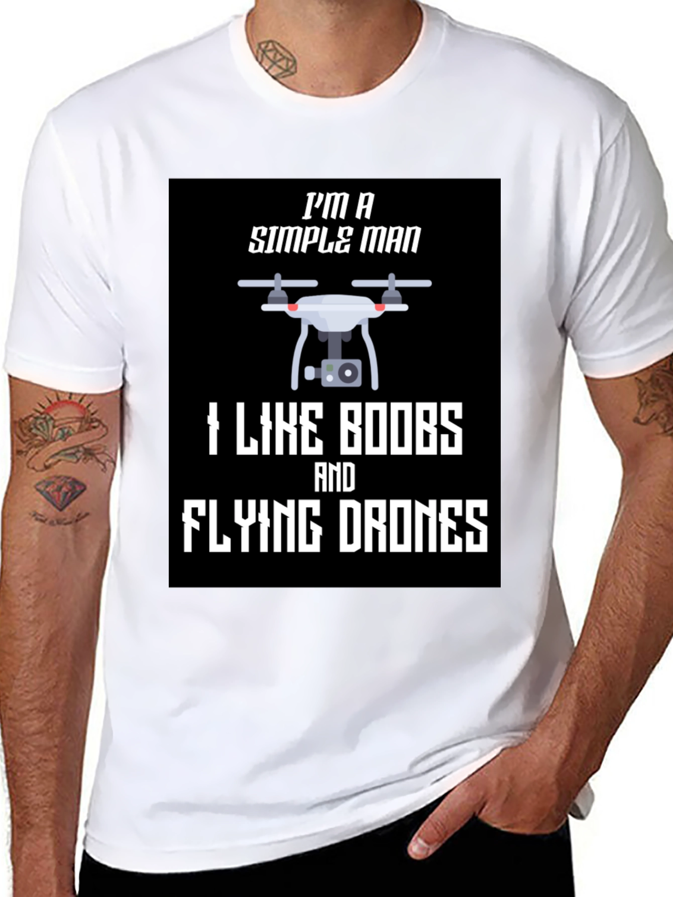 Simple Man Drone T-Shirt - Funny Graphic Tee