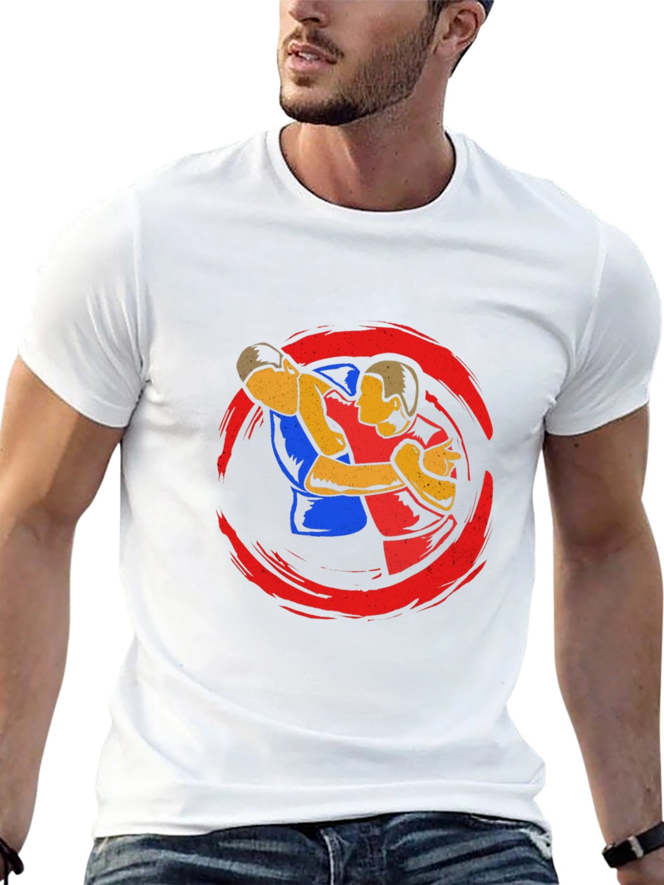 Wrestler Graphic Black T-Shirt