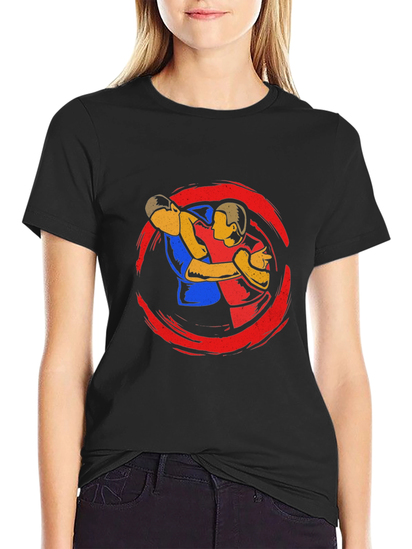 Wrestler Graphic Black T-Shirt
