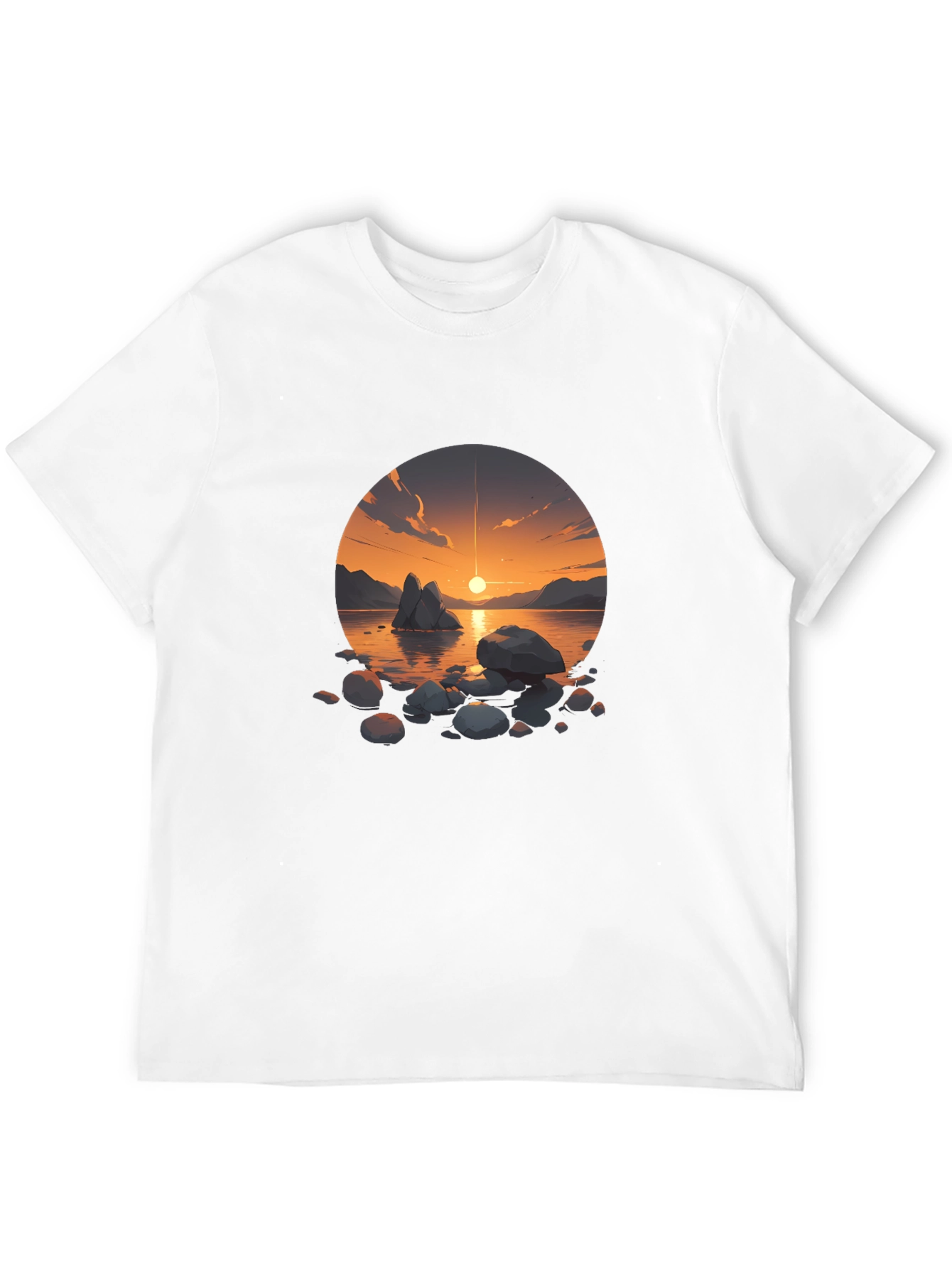 Sunset Lake Graphic Tee - Mens Black T-Shirt