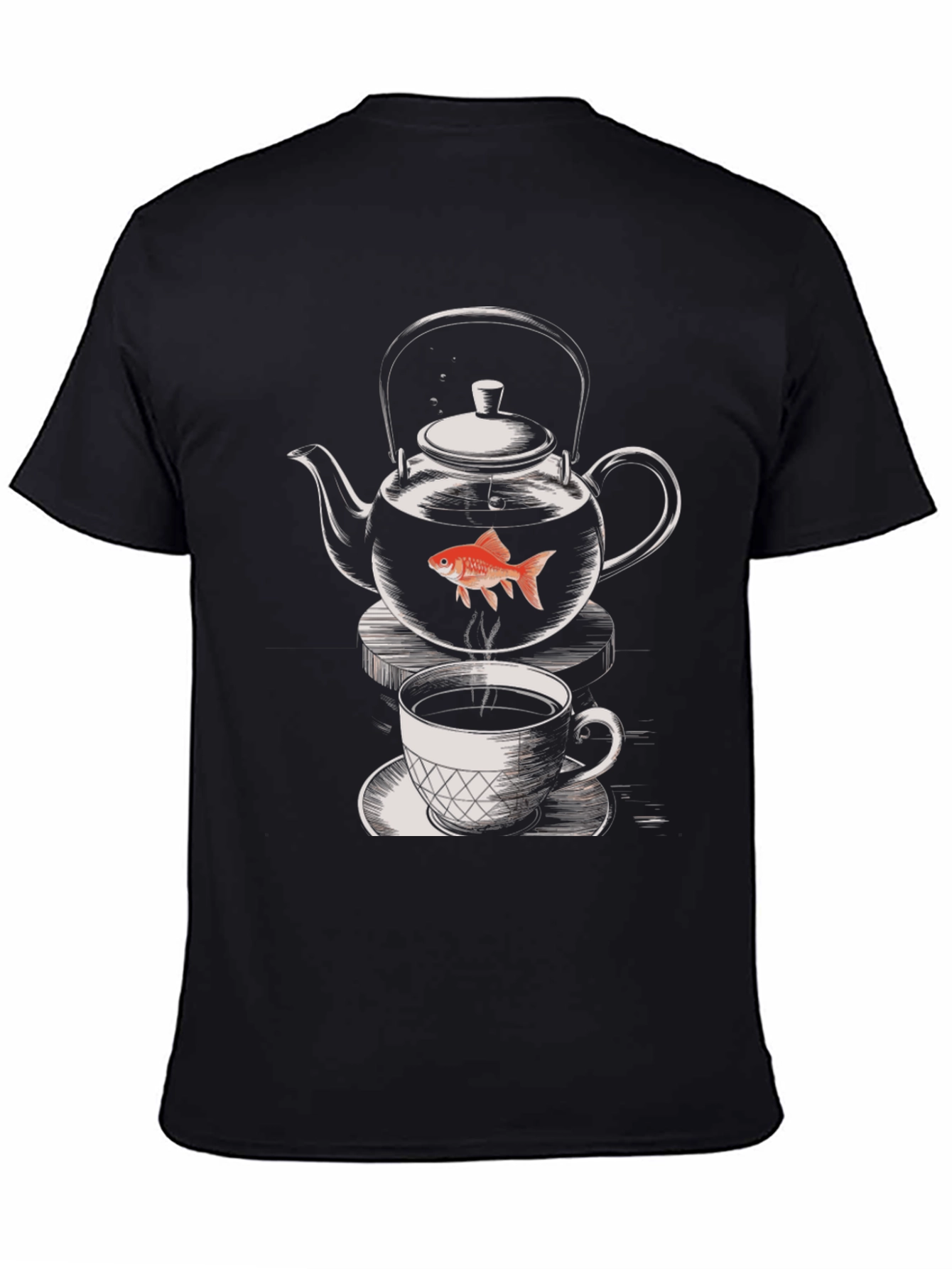 Quirky Teapot Fish Graphic Tee