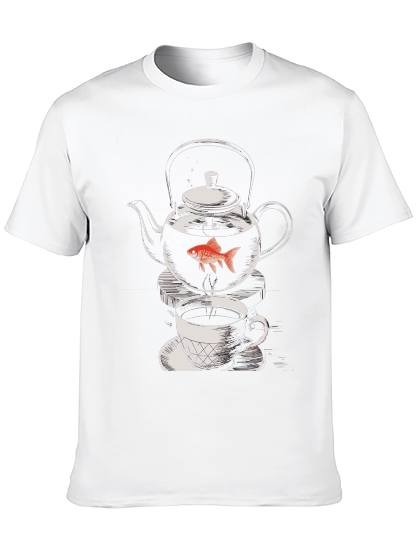 Quirky Teapot Fish Graphic Tee