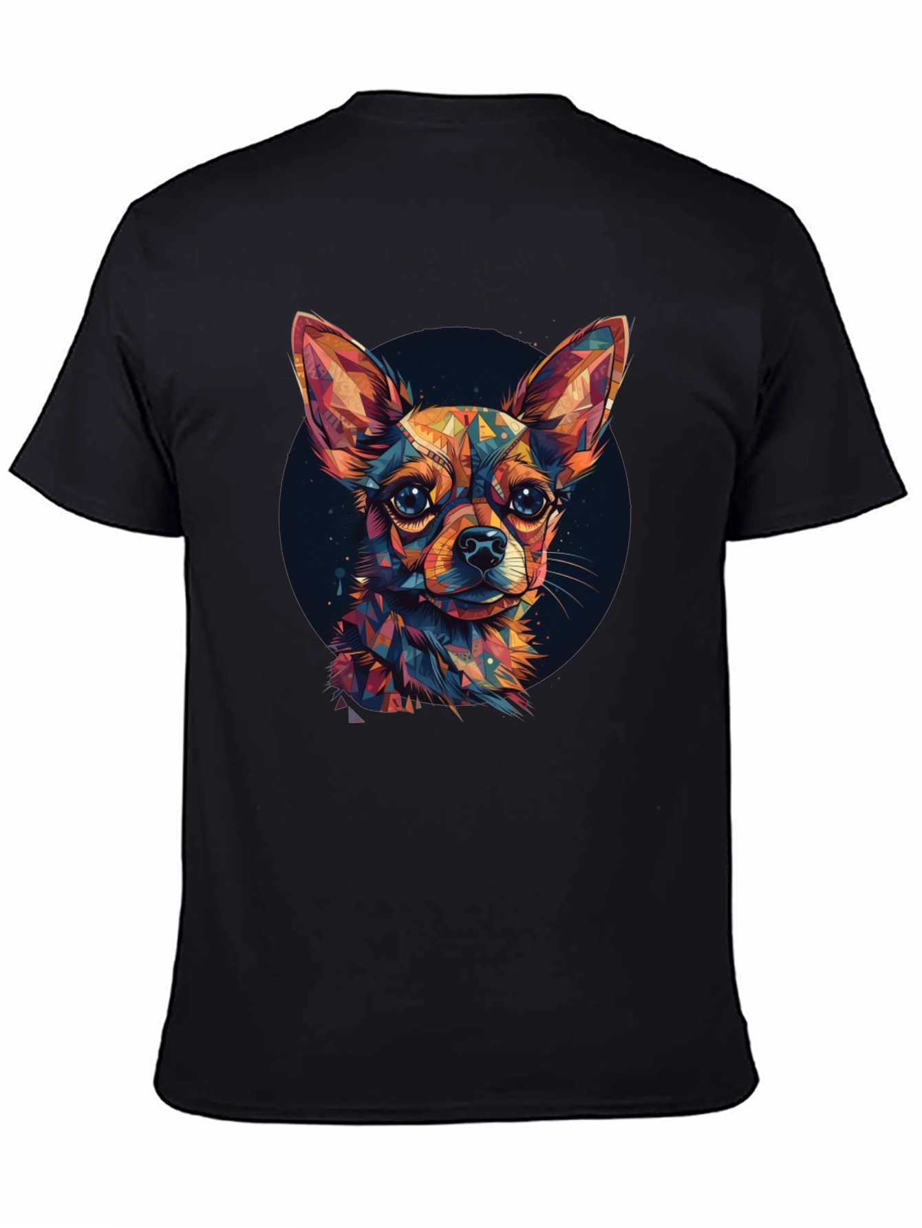 Geometric Chihuahua Graphic Tee - Stylish Pet Lover Shirt