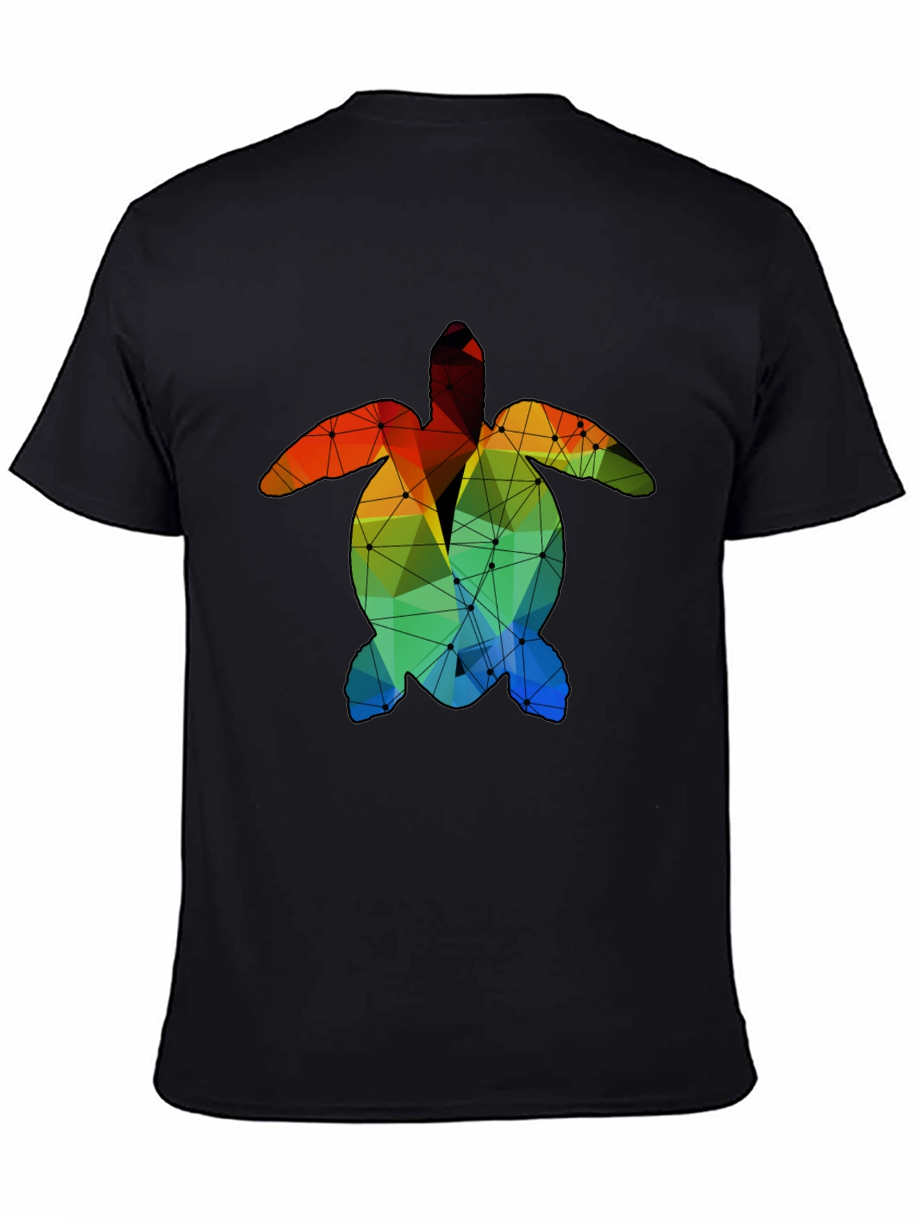 Geometric Turtle Graphic Tee - Black