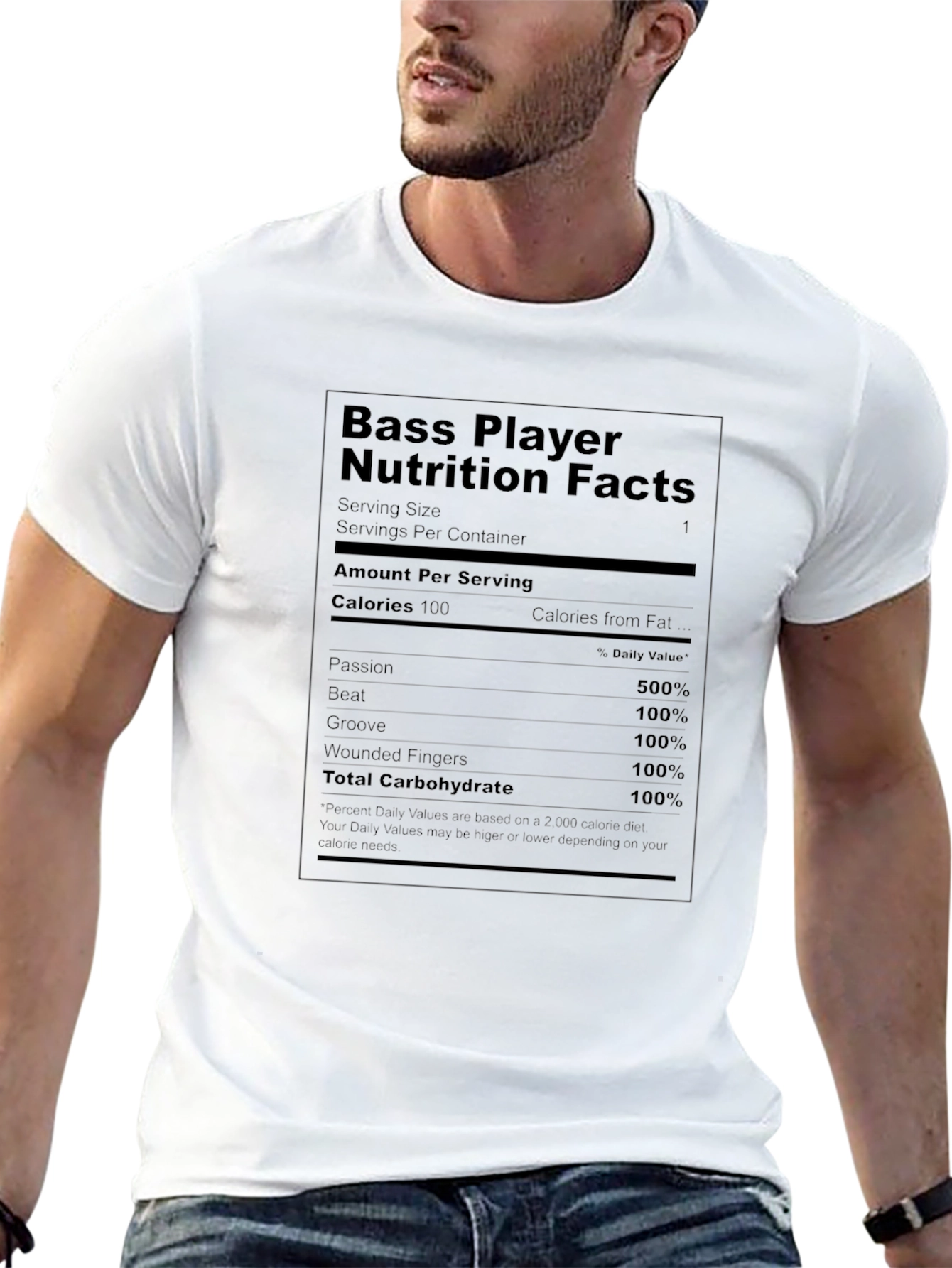 Bass Player Nutrition Facts T-Shirt