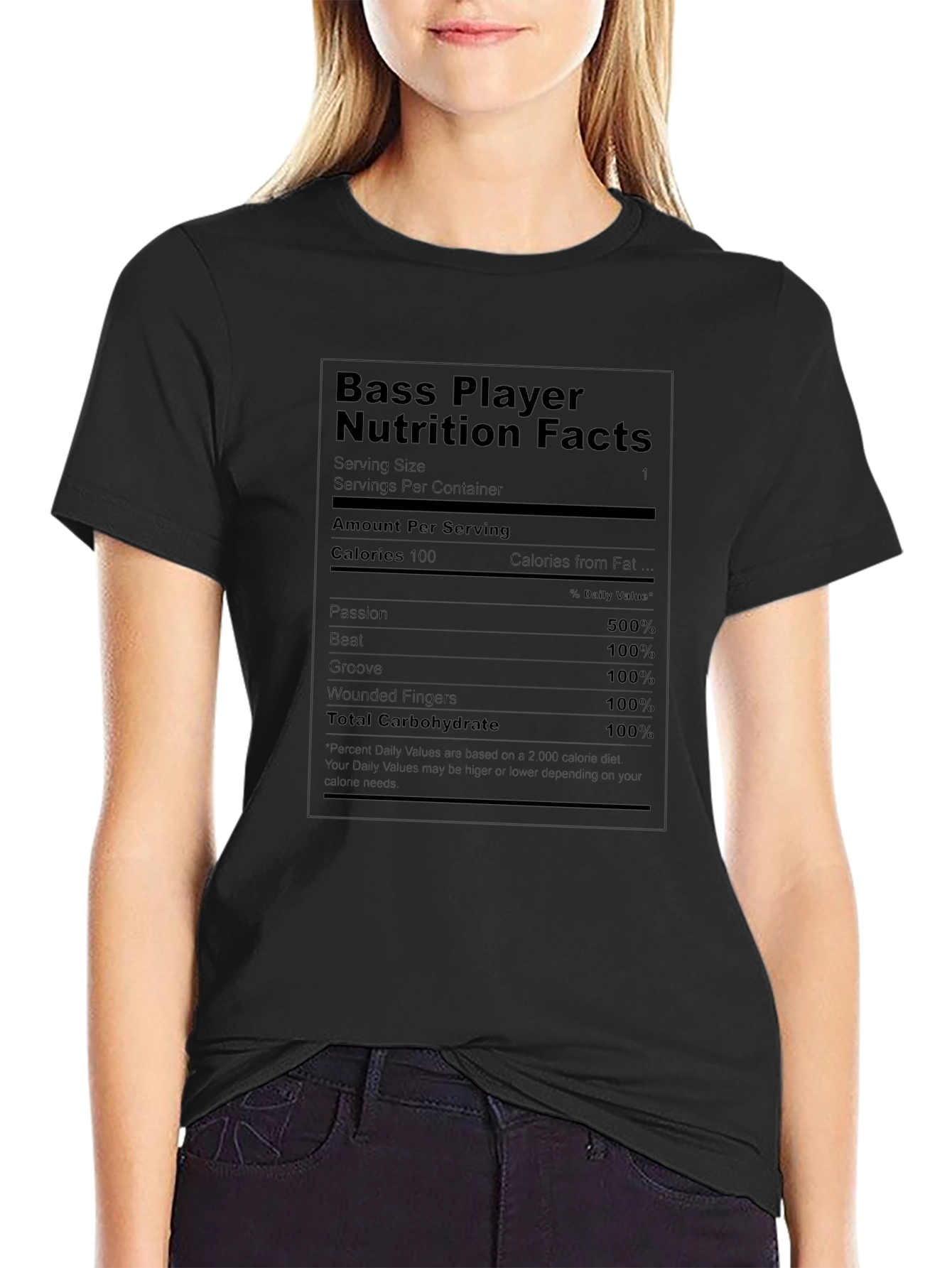 Bass Player Nutrition Facts T-Shirt