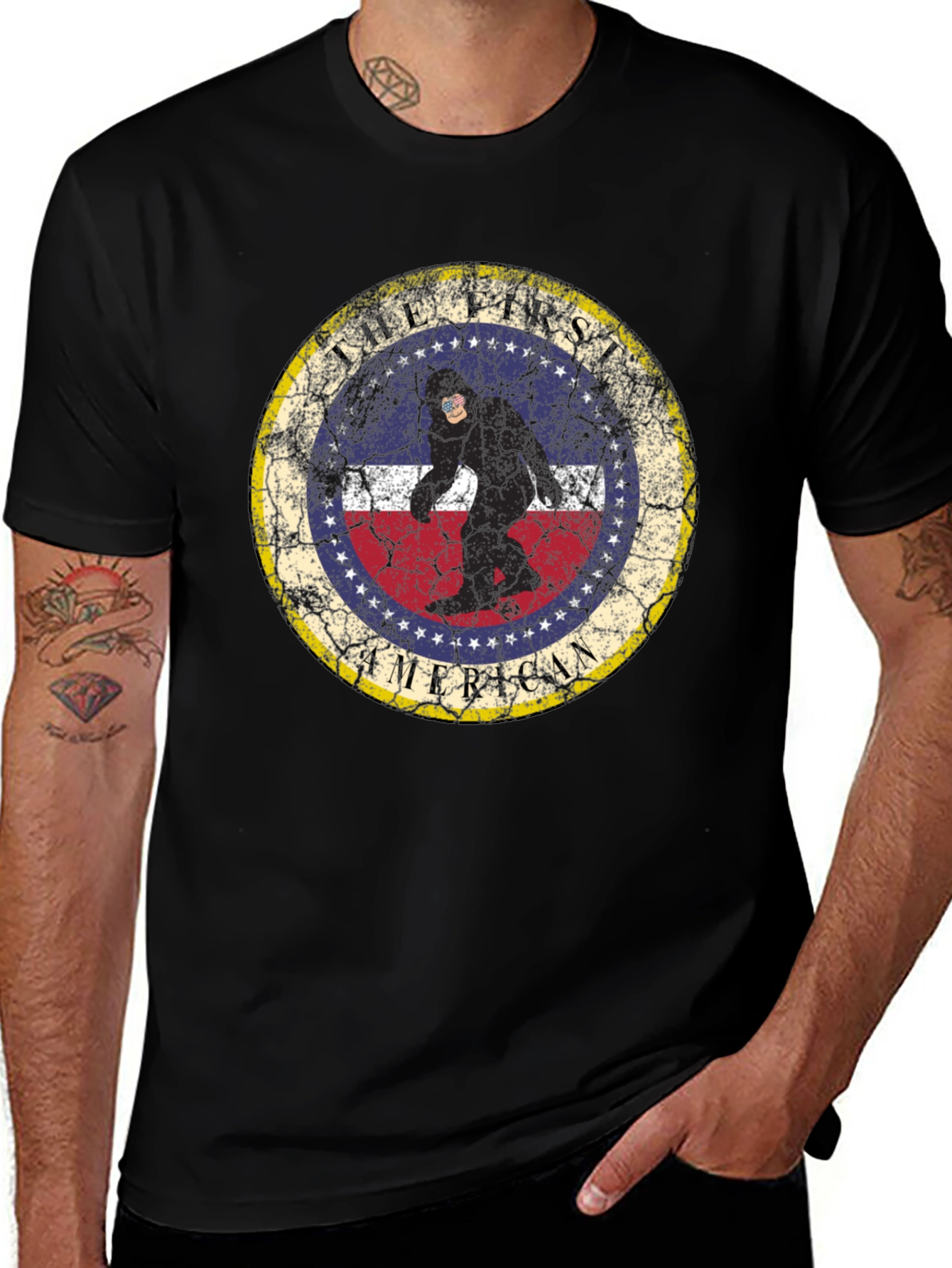 Tall First American Sasquatch Graphic Tee