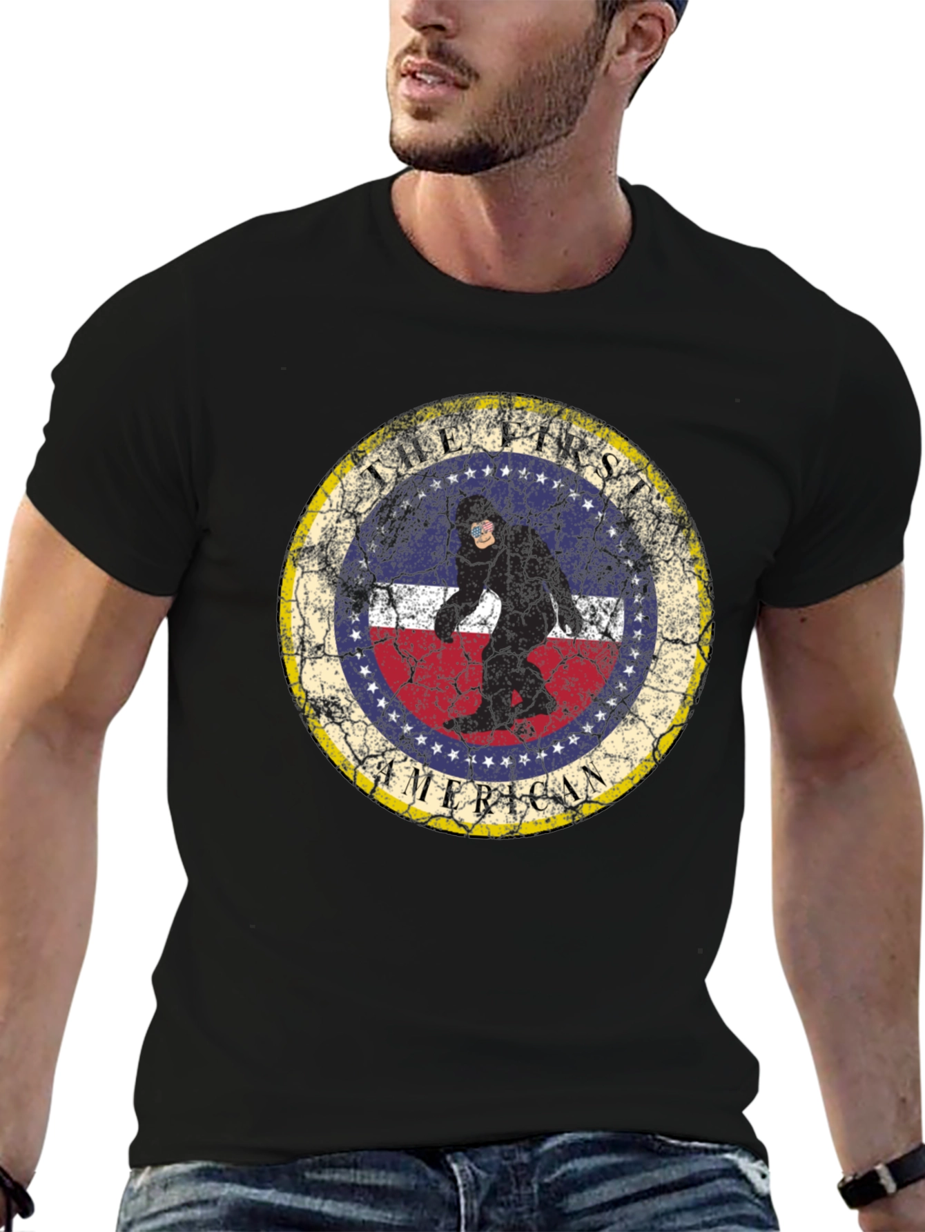 Tall First American Sasquatch Graphic Tee