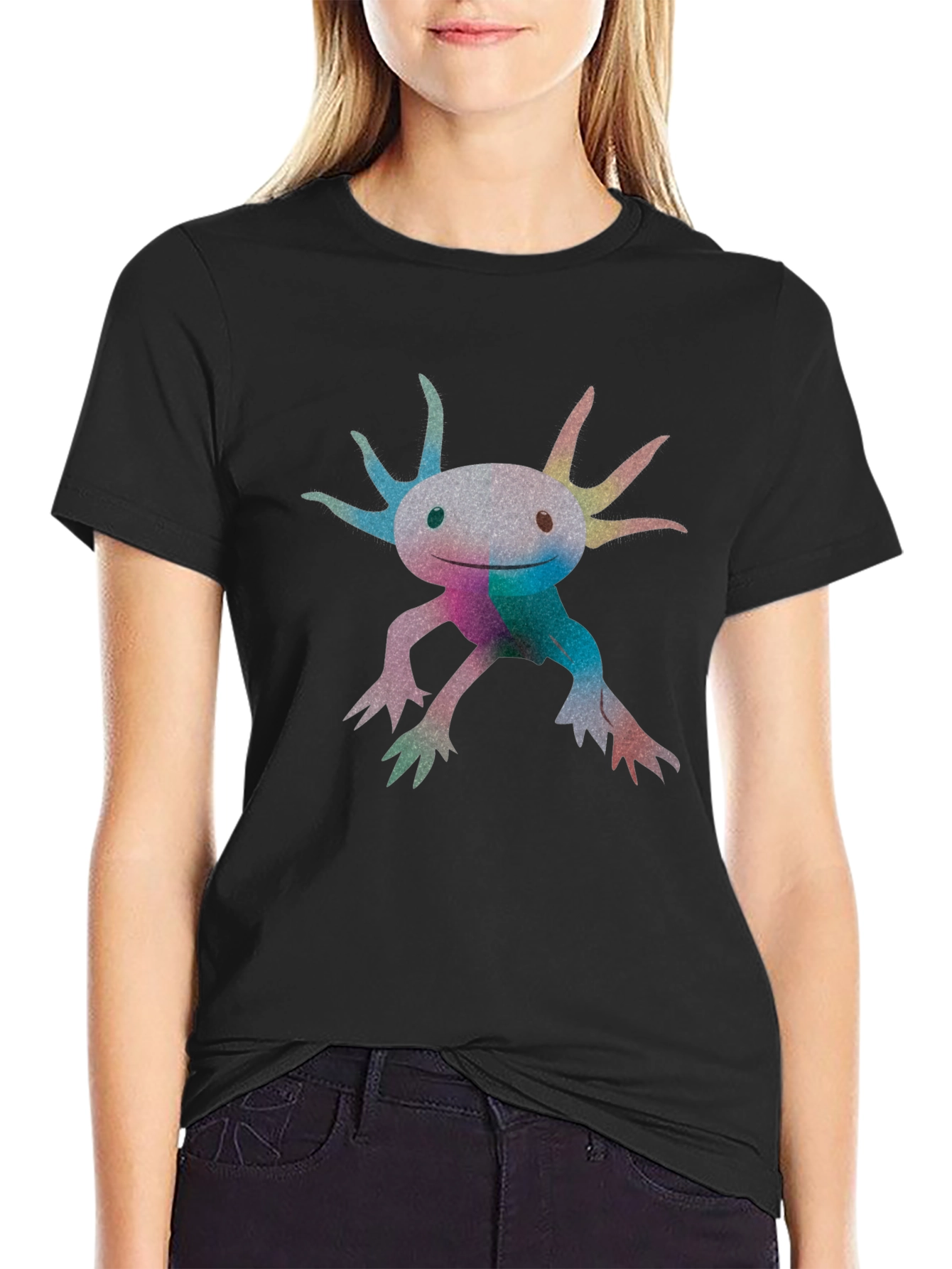 Axolotl Graphic Black T-Shirt