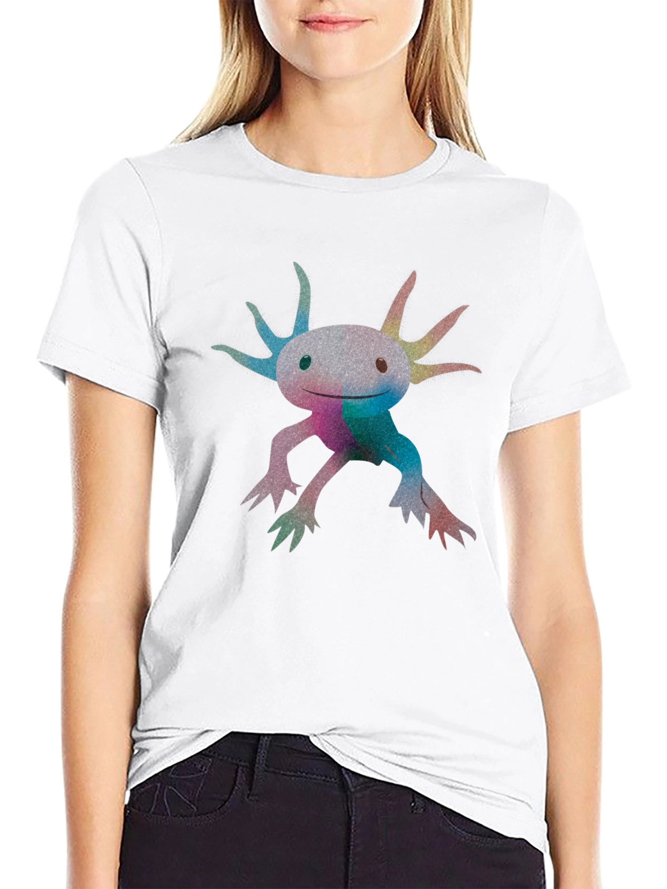 Axolotl Graphic Black T-Shirt