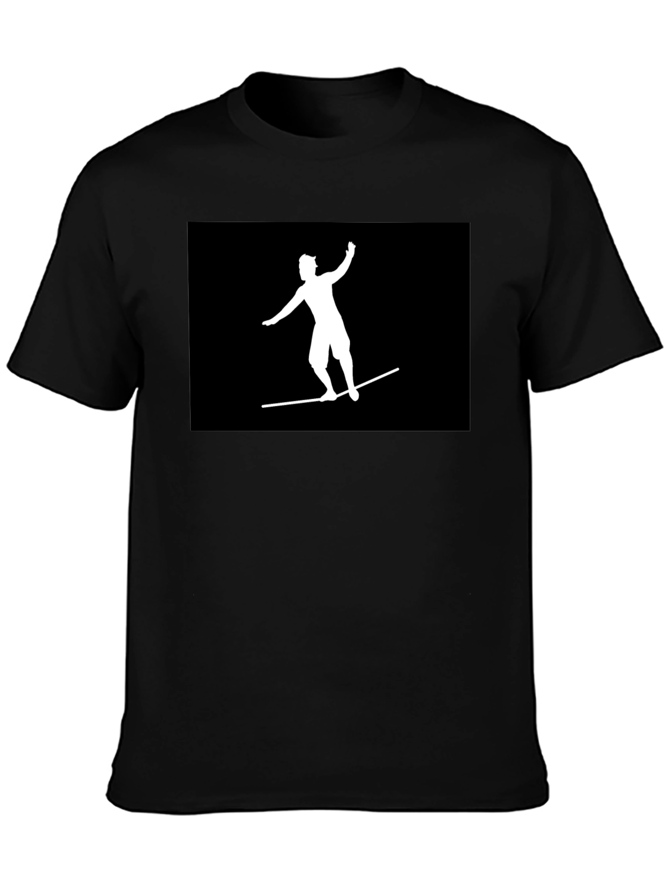 Black T-Shirt Surfer Graphic Tee Casual Wear
