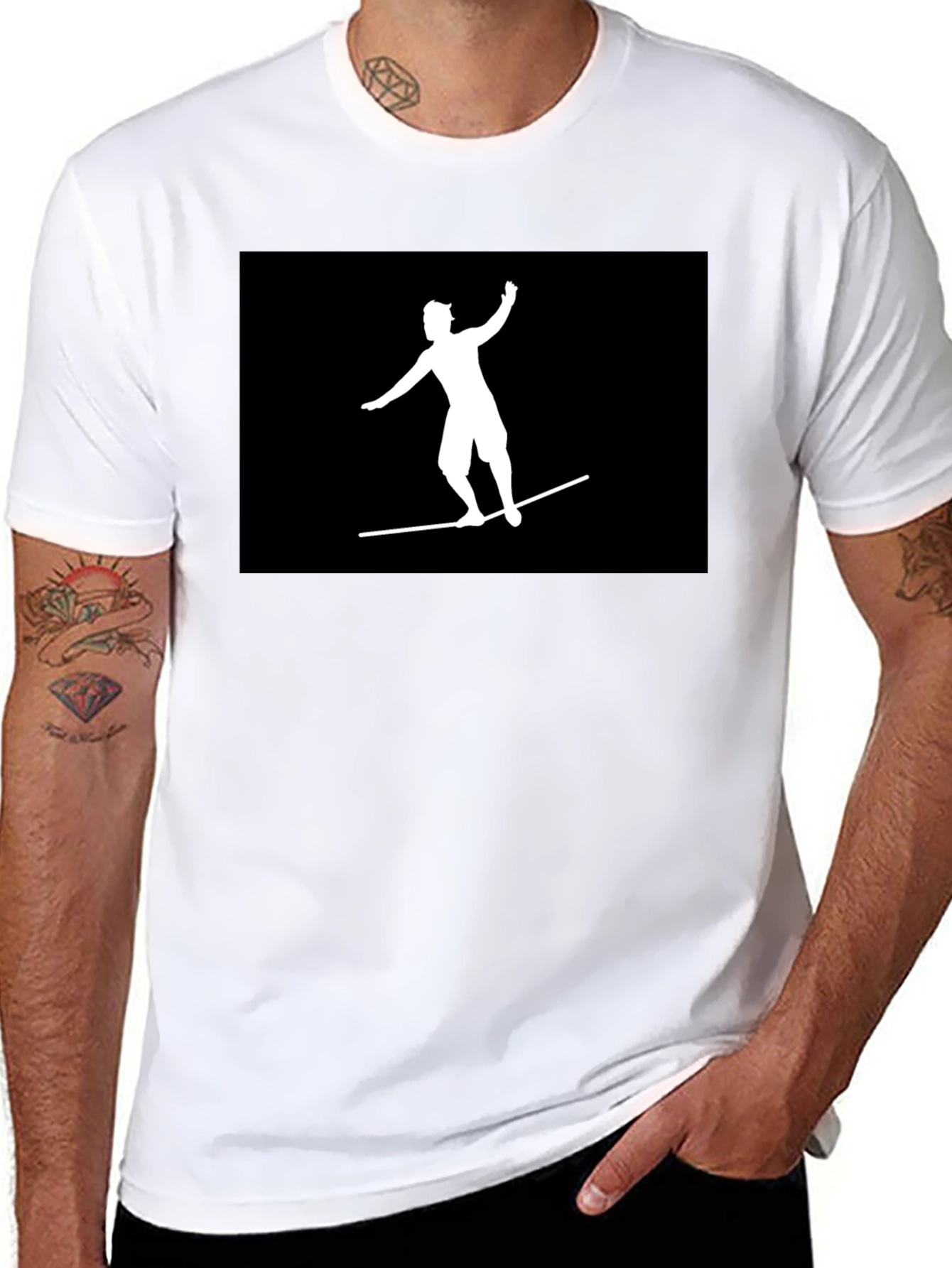 Black T-Shirt Surfer Graphic Tee Casual Wear