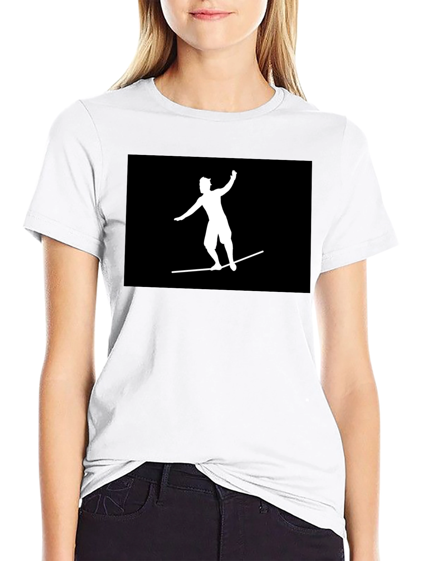 Black T-Shirt Surfer Graphic Tee Casual Wear