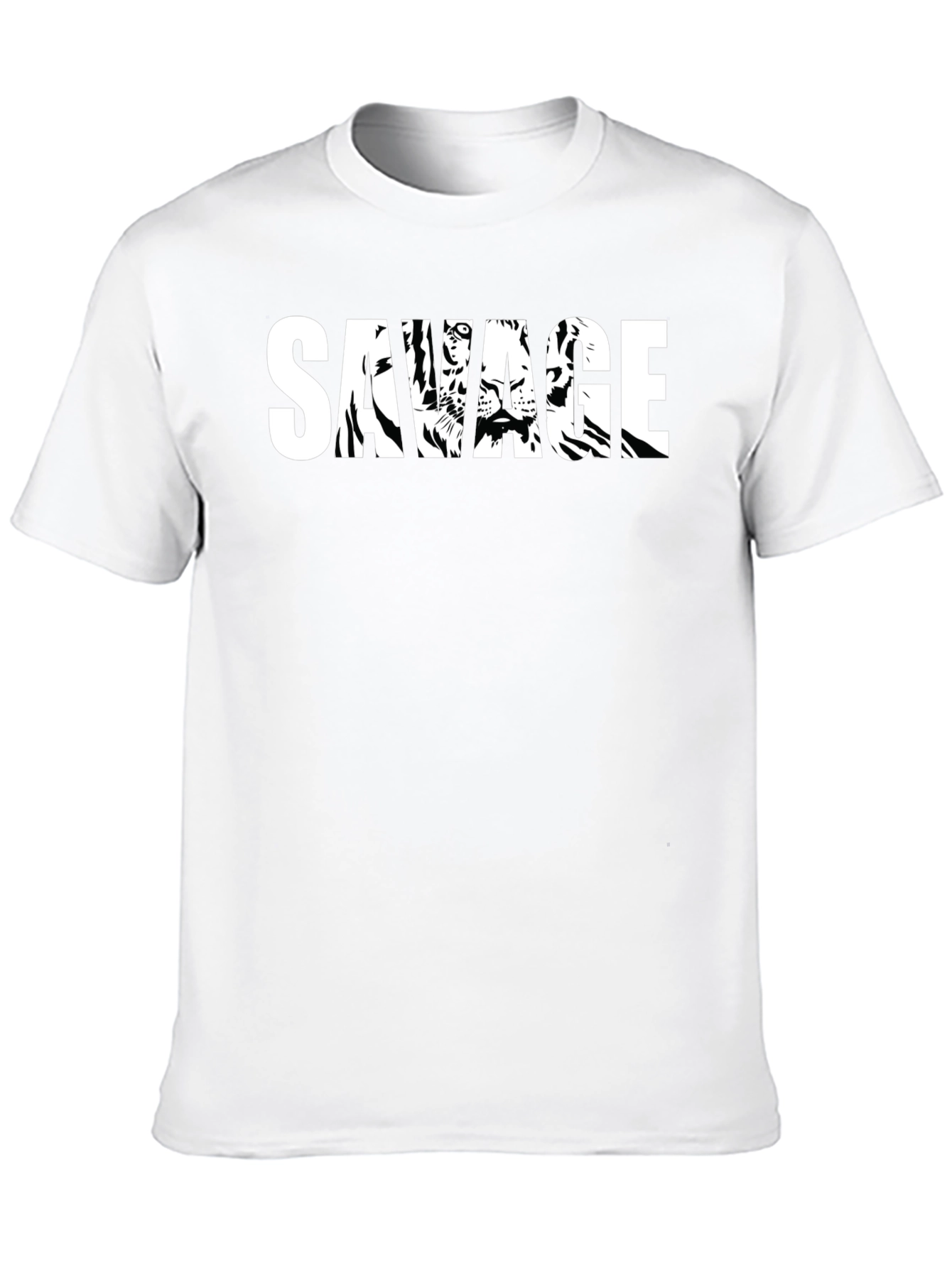 Savage Tiger Graphic Print Mens Black T-Shirt