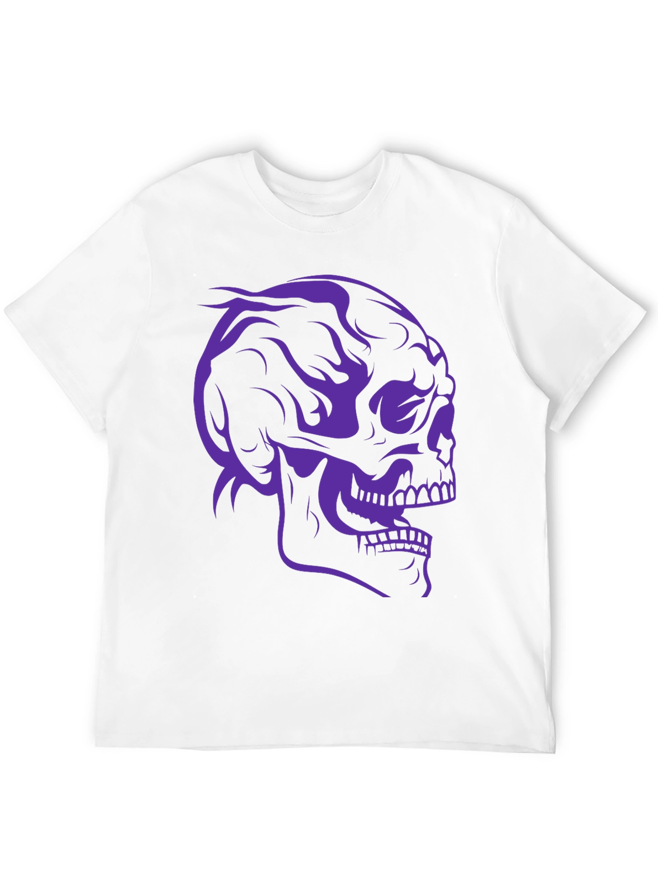 Skull Graphic Tee - Black Cotton T-Shirt